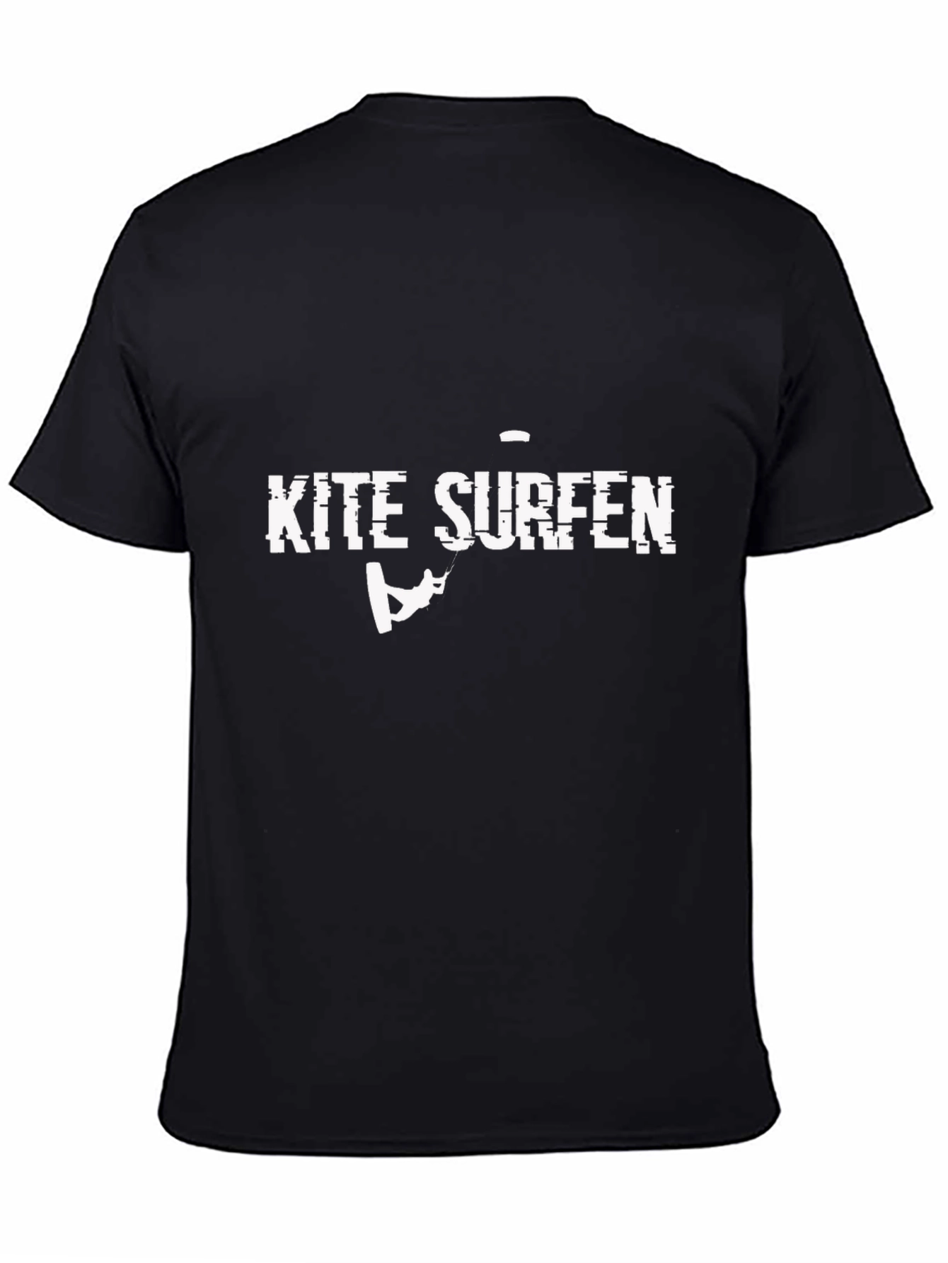 Kite Surfing Graphic Tee - Black Cotton