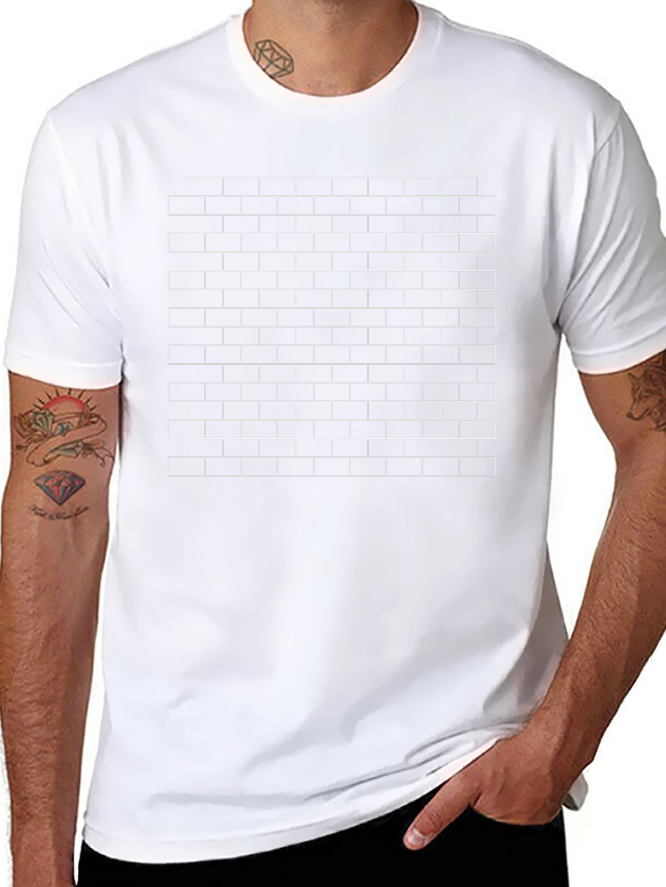 Brick Wall Pattern T-Shirt - Unique Graphic Tee