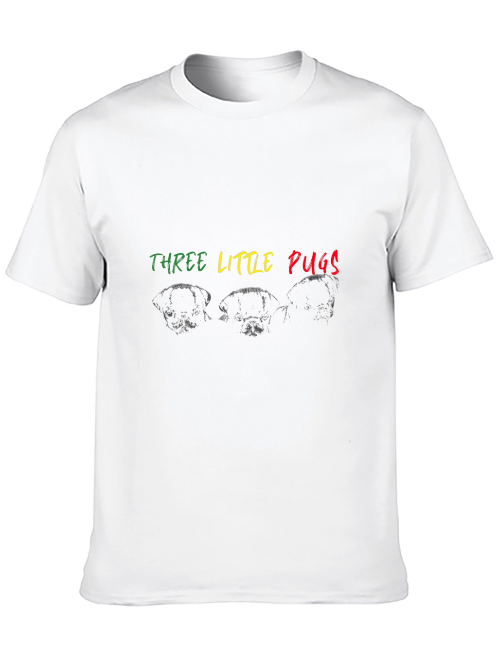 Three Little Pugs Graphic Tee - Black