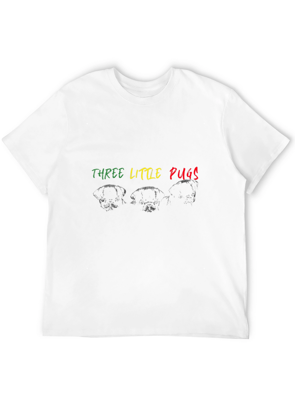 Three Little Pugs Graphic Tee - Black