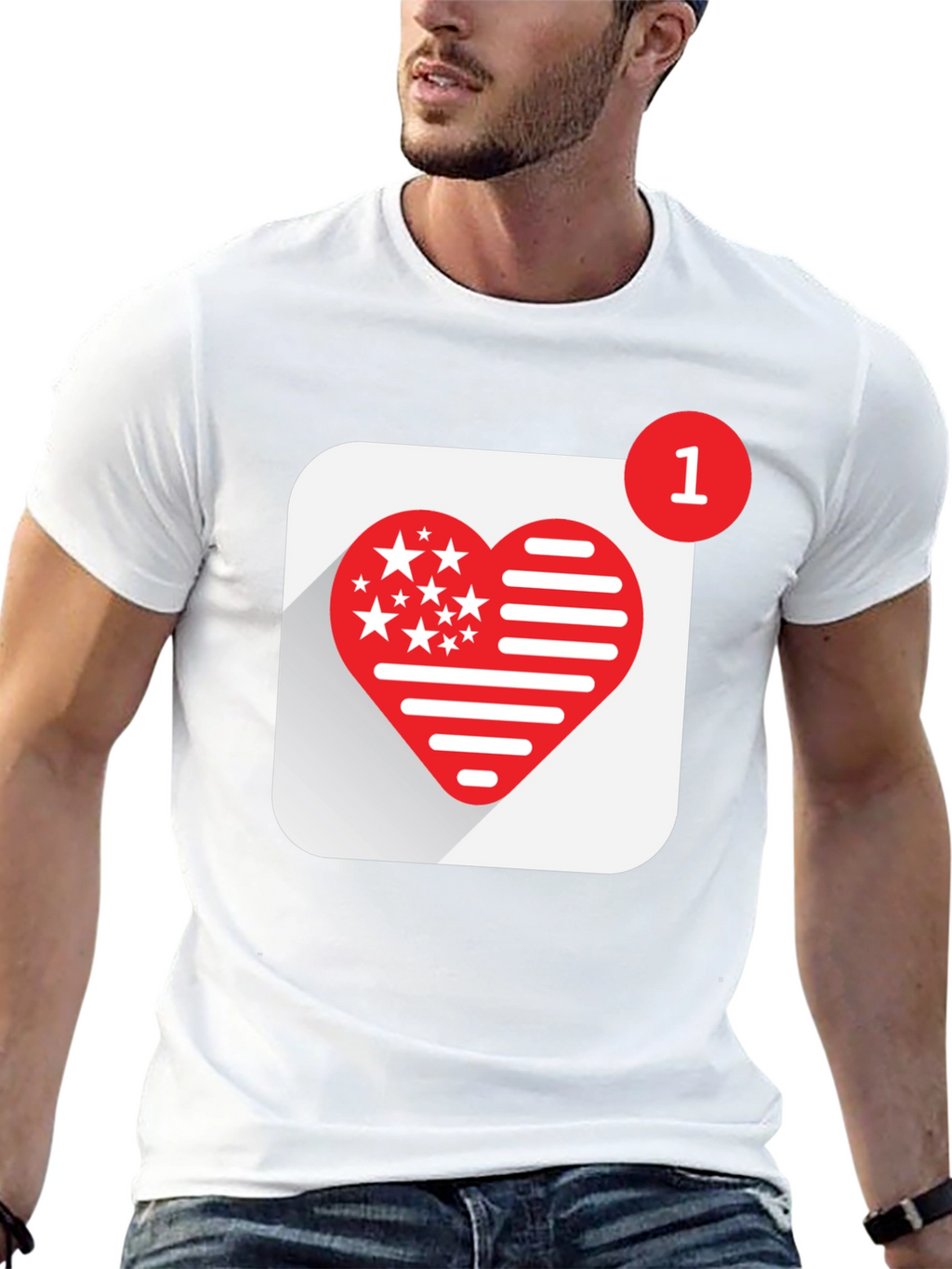 Heart Notification Graphic Tee - Black