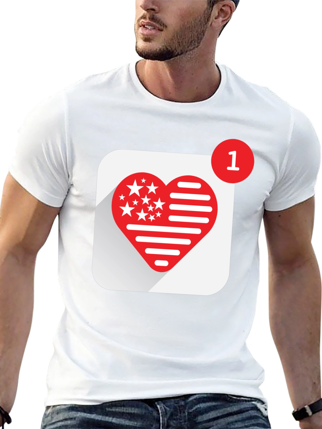 Heart Notification Graphic Tee - Black