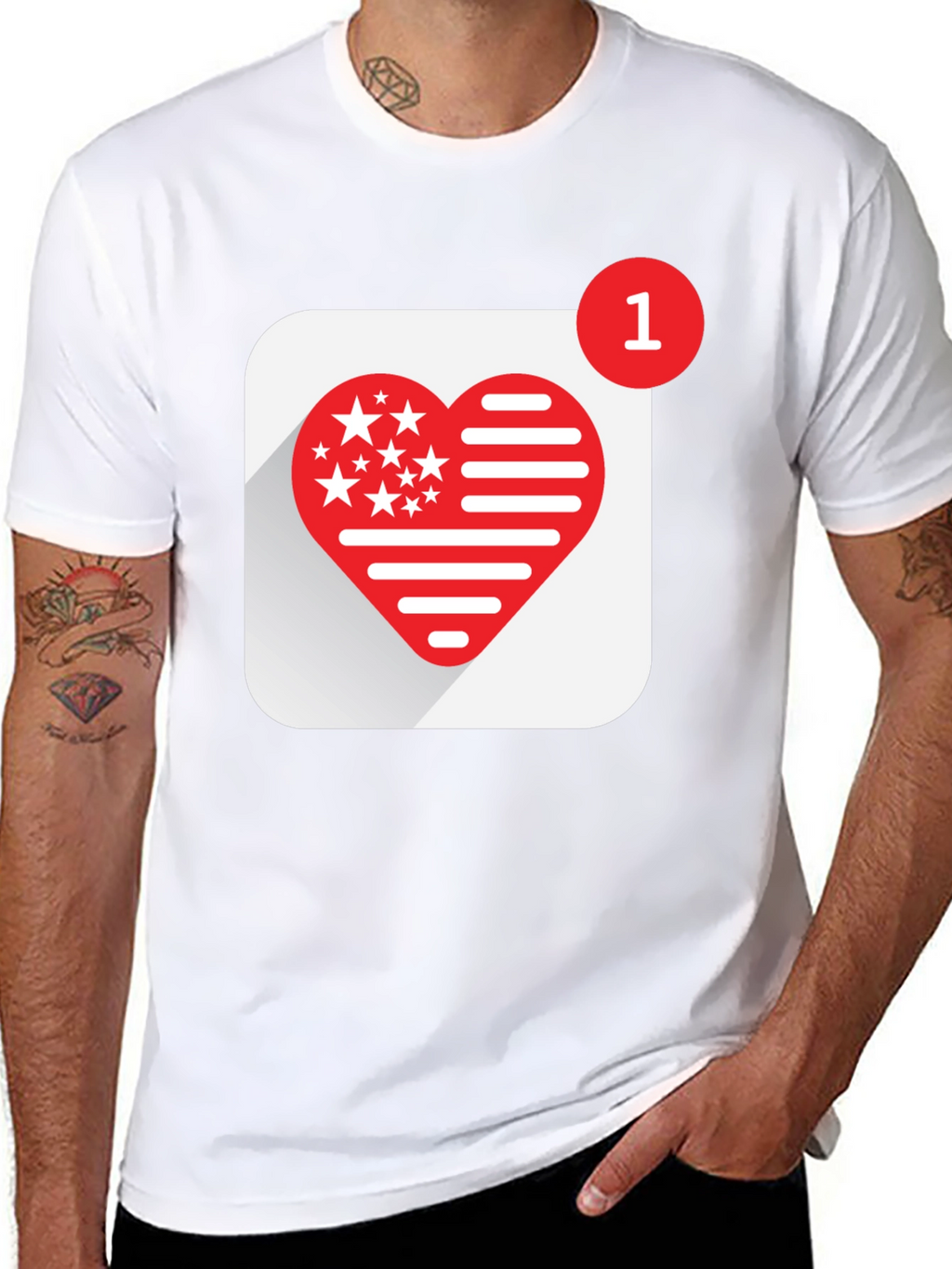 Heart Notification Graphic Tee - Black