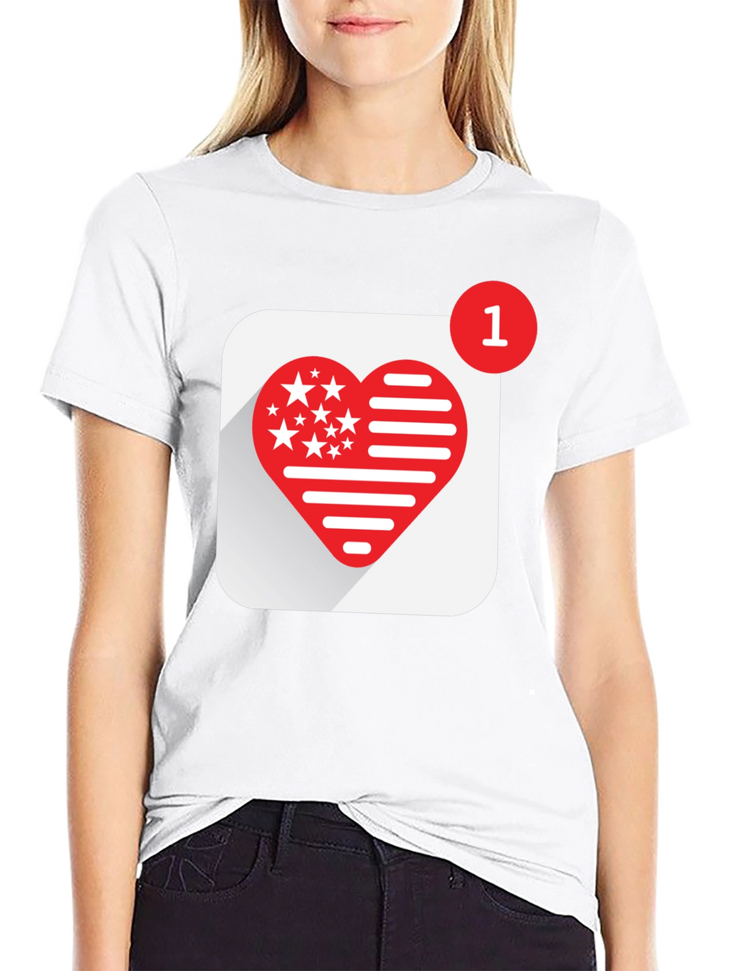 Heart Notification Graphic Tee - Black