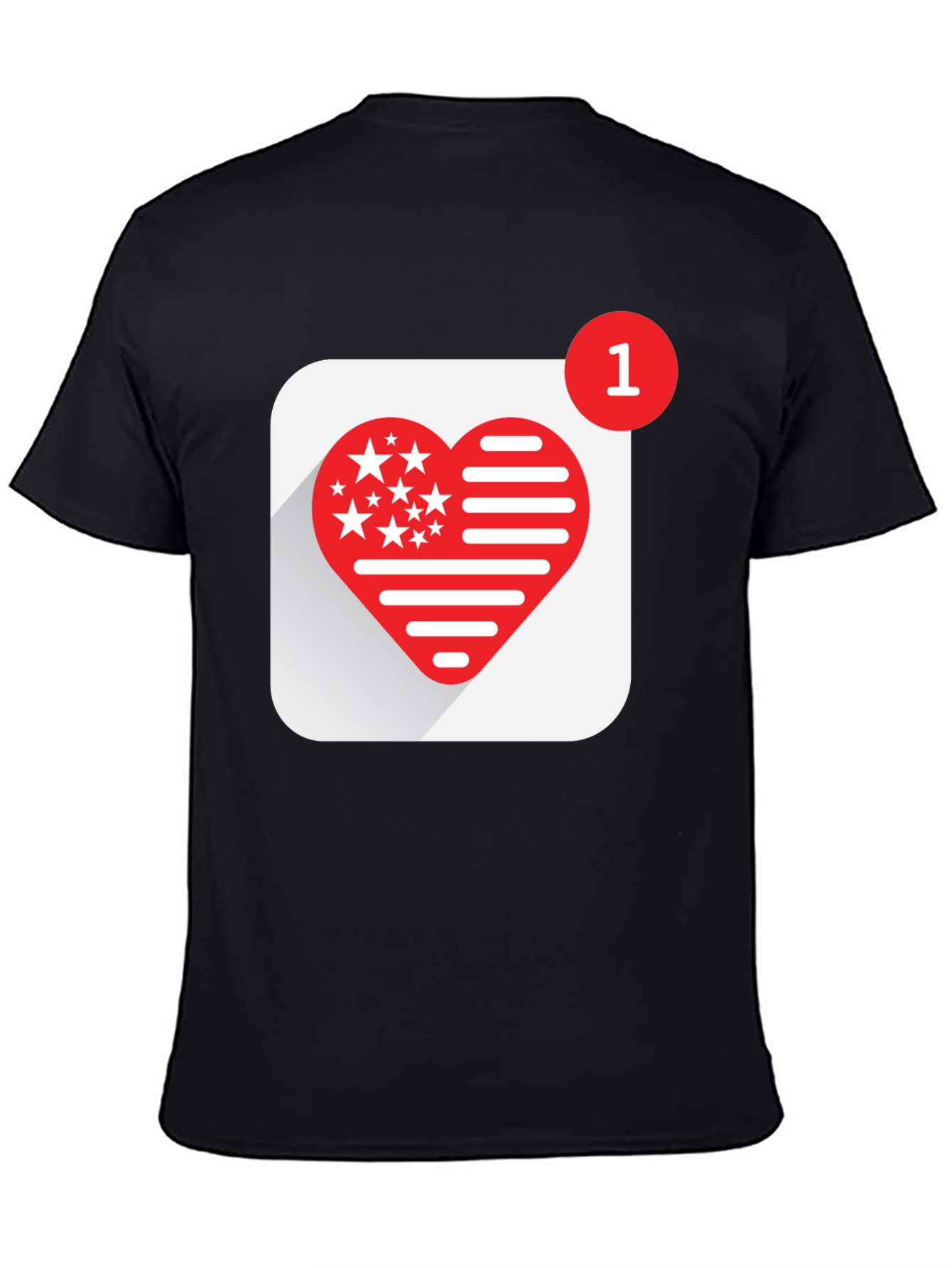 Heart Notification Graphic Tee - Black