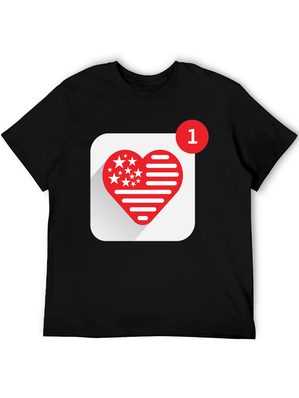 Heart Notification Graphic Tee - Black