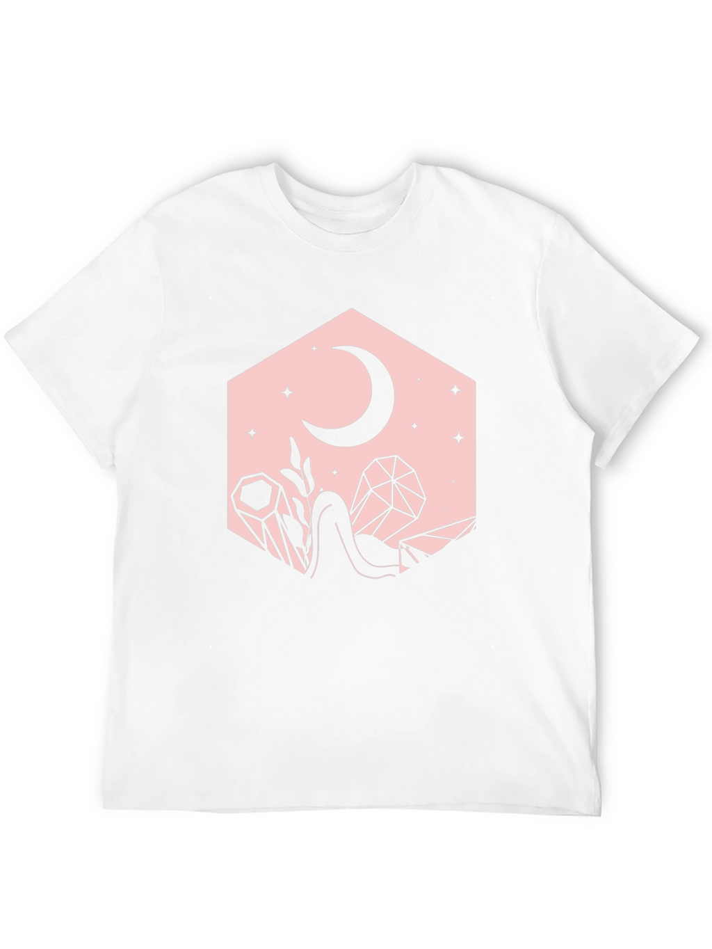 Crescent Moon and Crystals Black Graphic Tee
