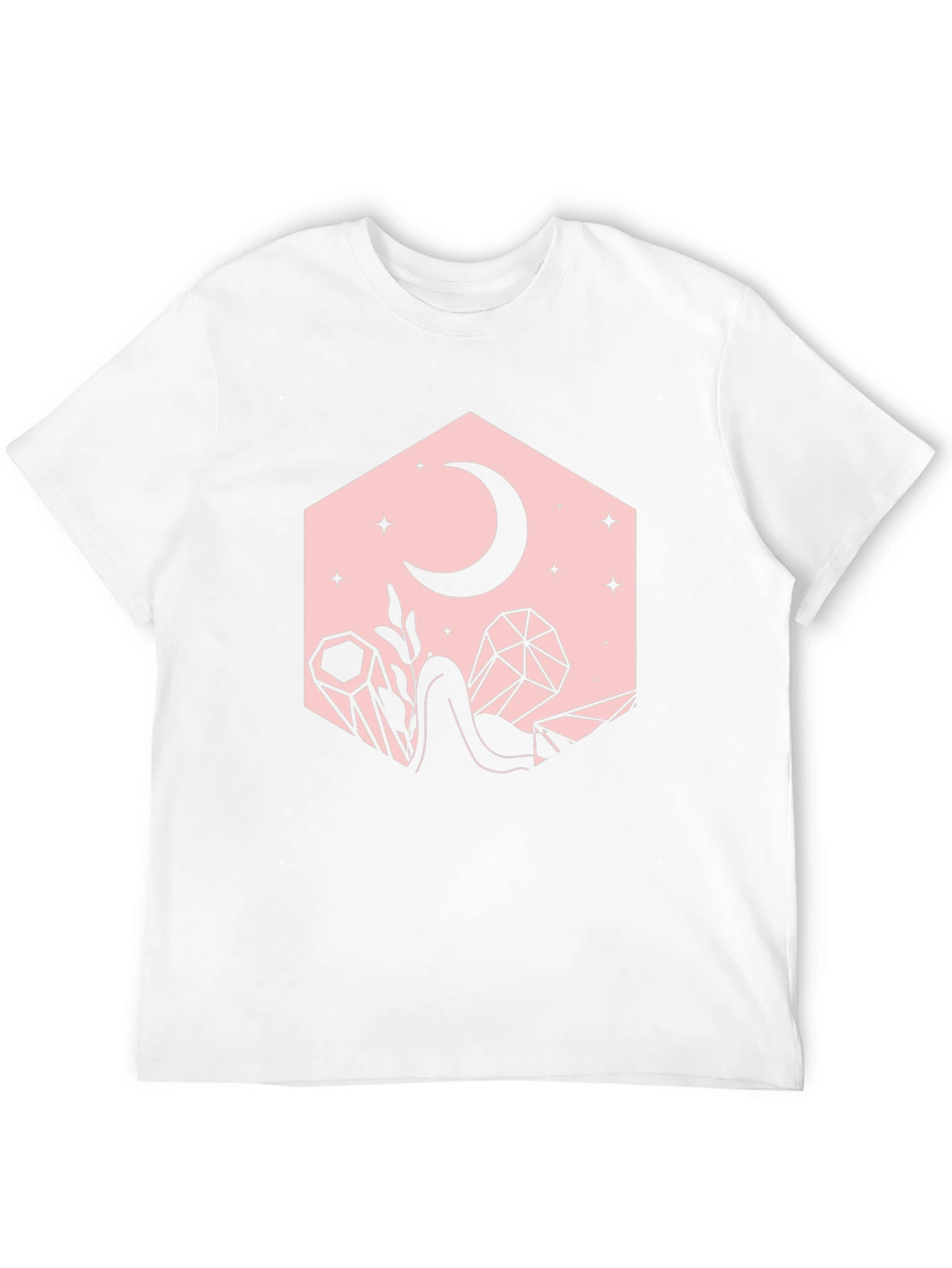 Crescent Moon and Crystals Black Graphic Tee