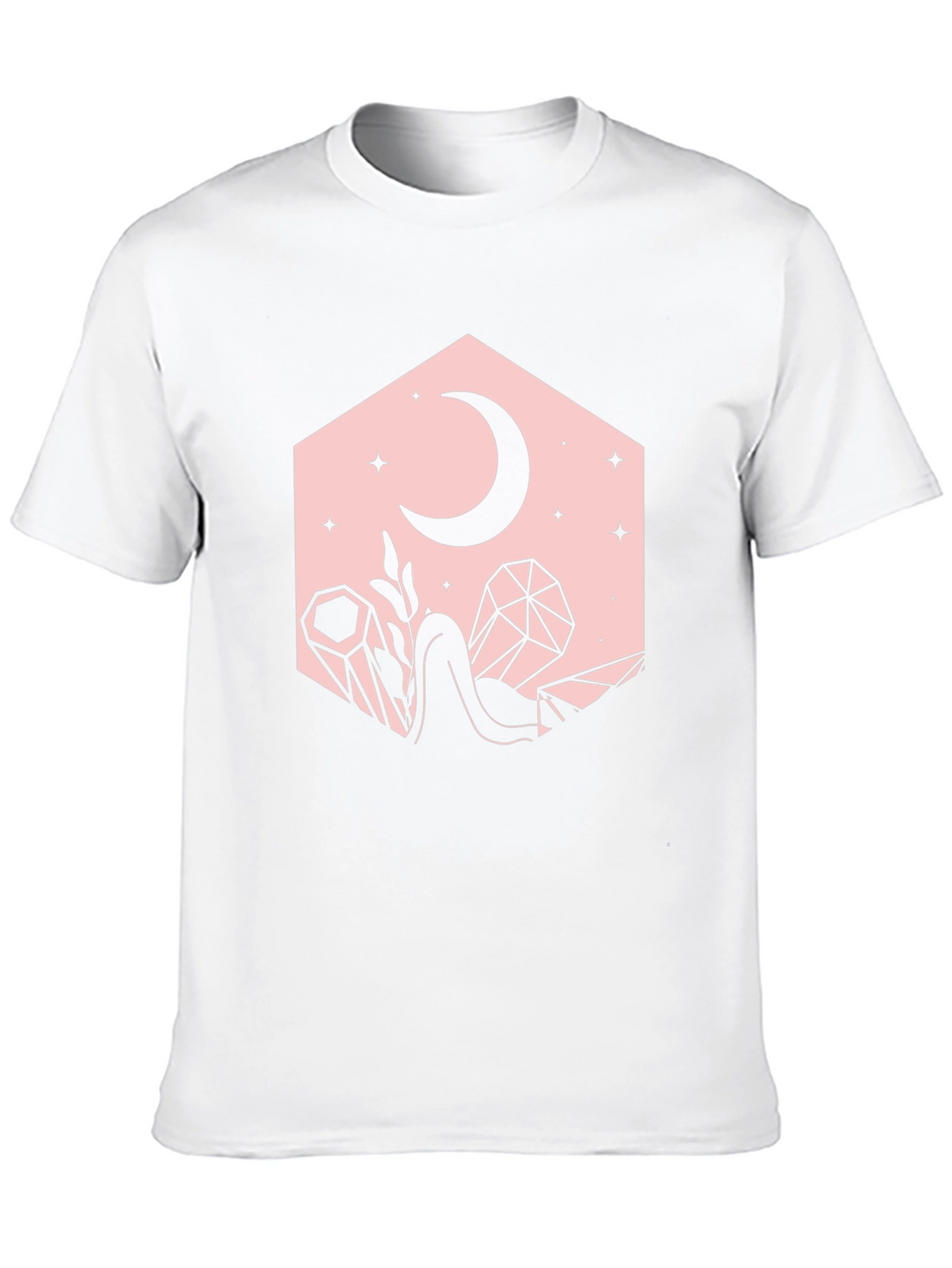 Crescent Moon and Crystals Black Graphic Tee