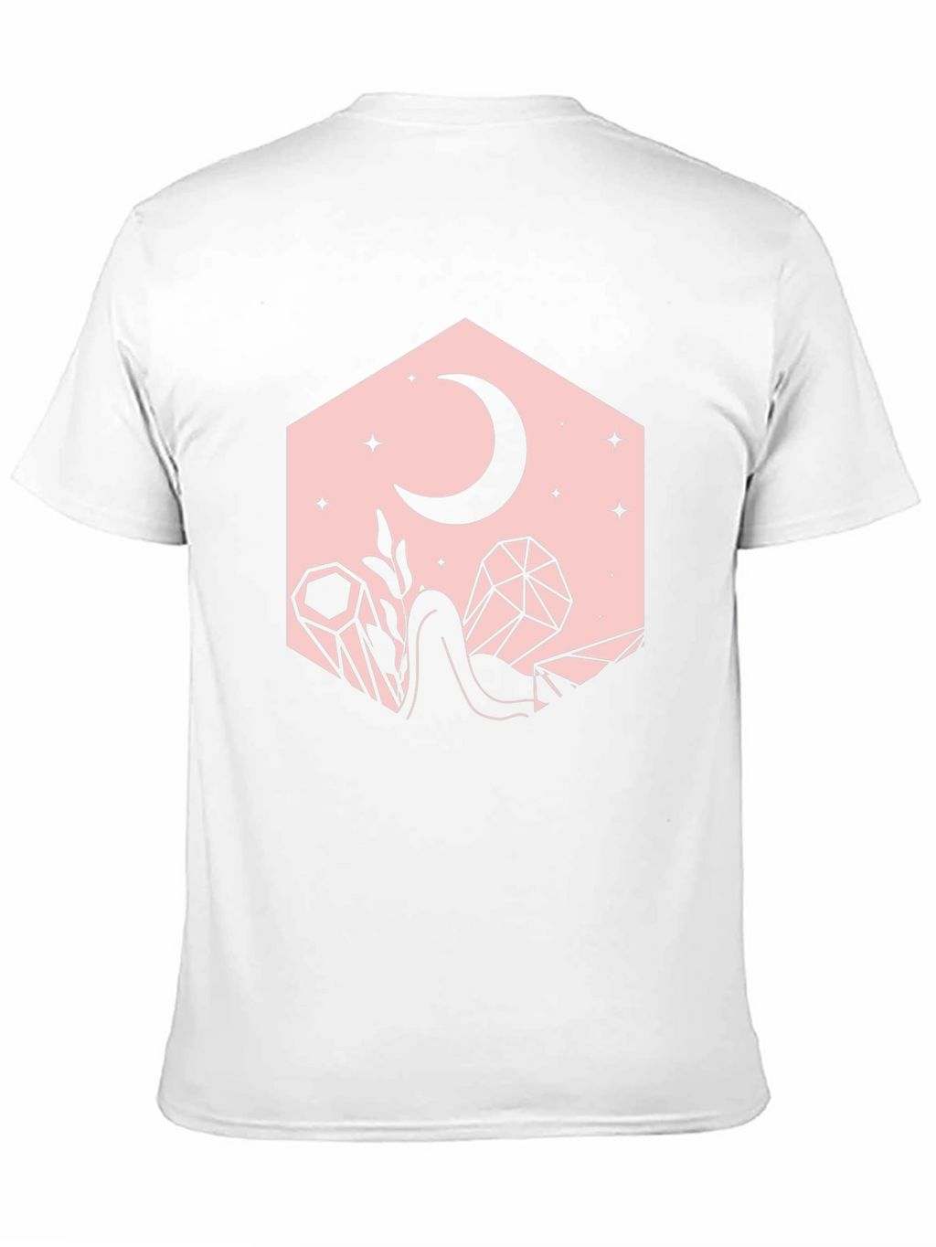 Crescent Moon and Crystals Black Graphic Tee