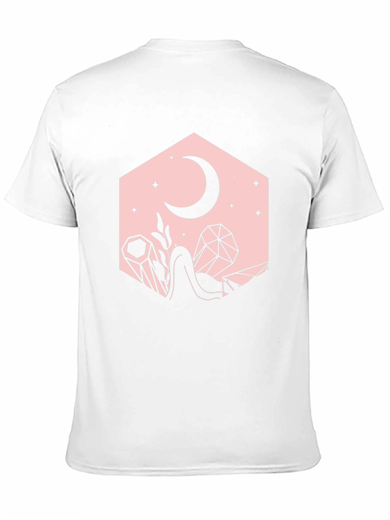 Crescent Moon and Crystals Black Graphic Tee