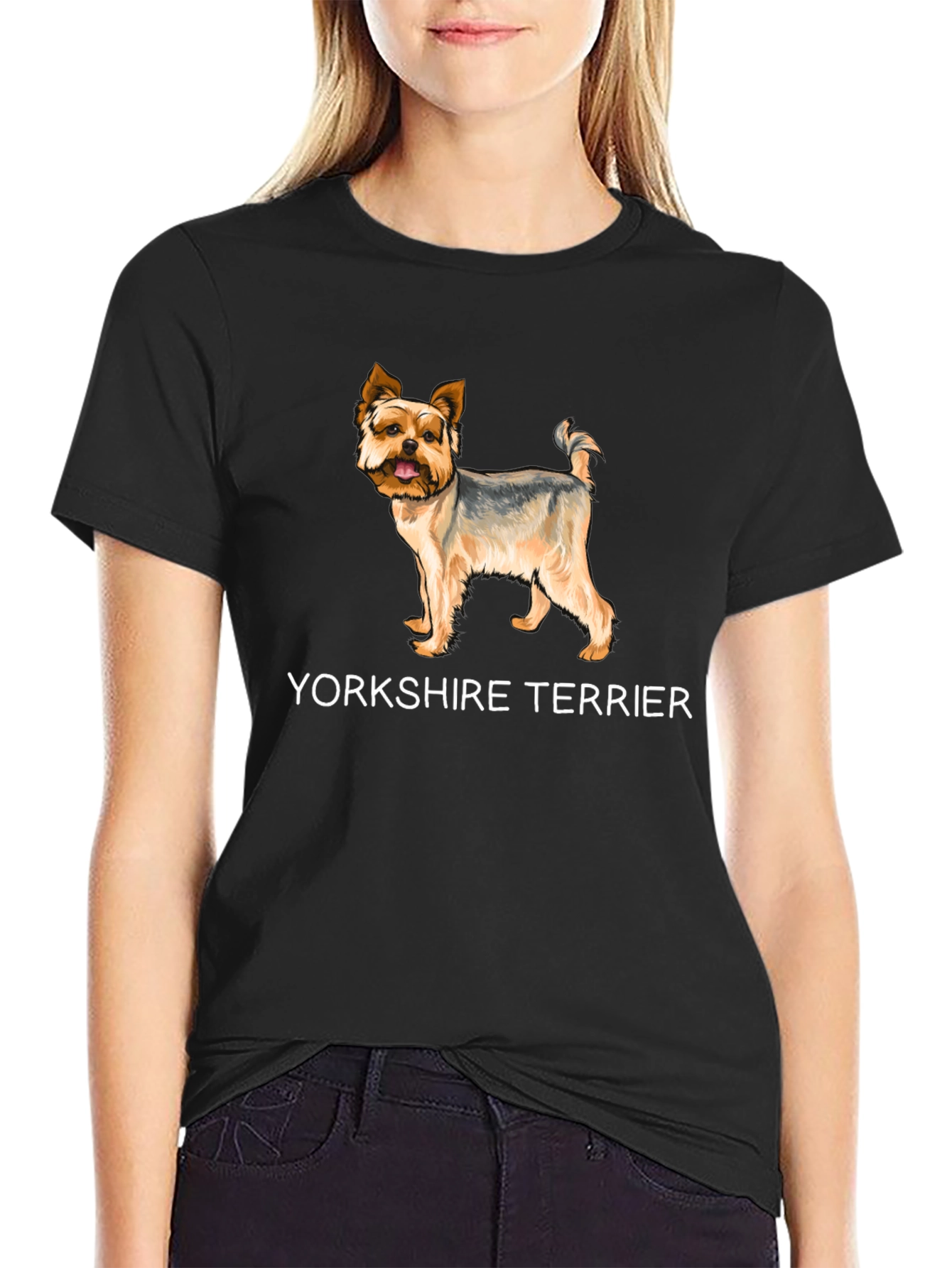 Yorkshire Terrier Graphic Black T-Shirt