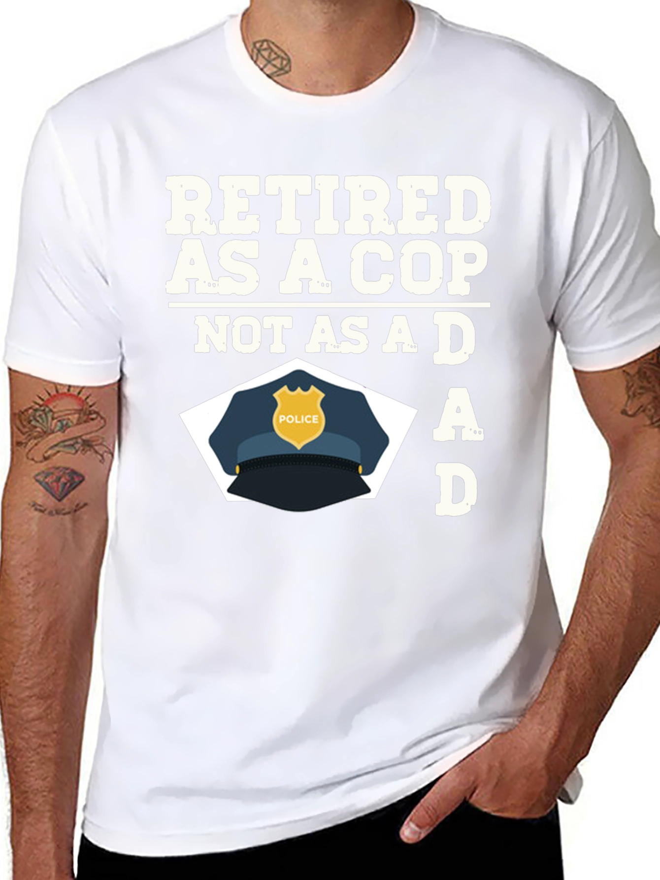 Retired Cop Dad Graphic T-Shirt