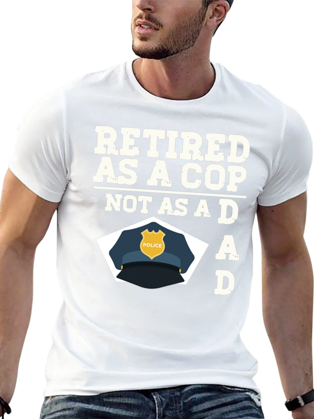 Retired Cop Dad Graphic T-Shirt