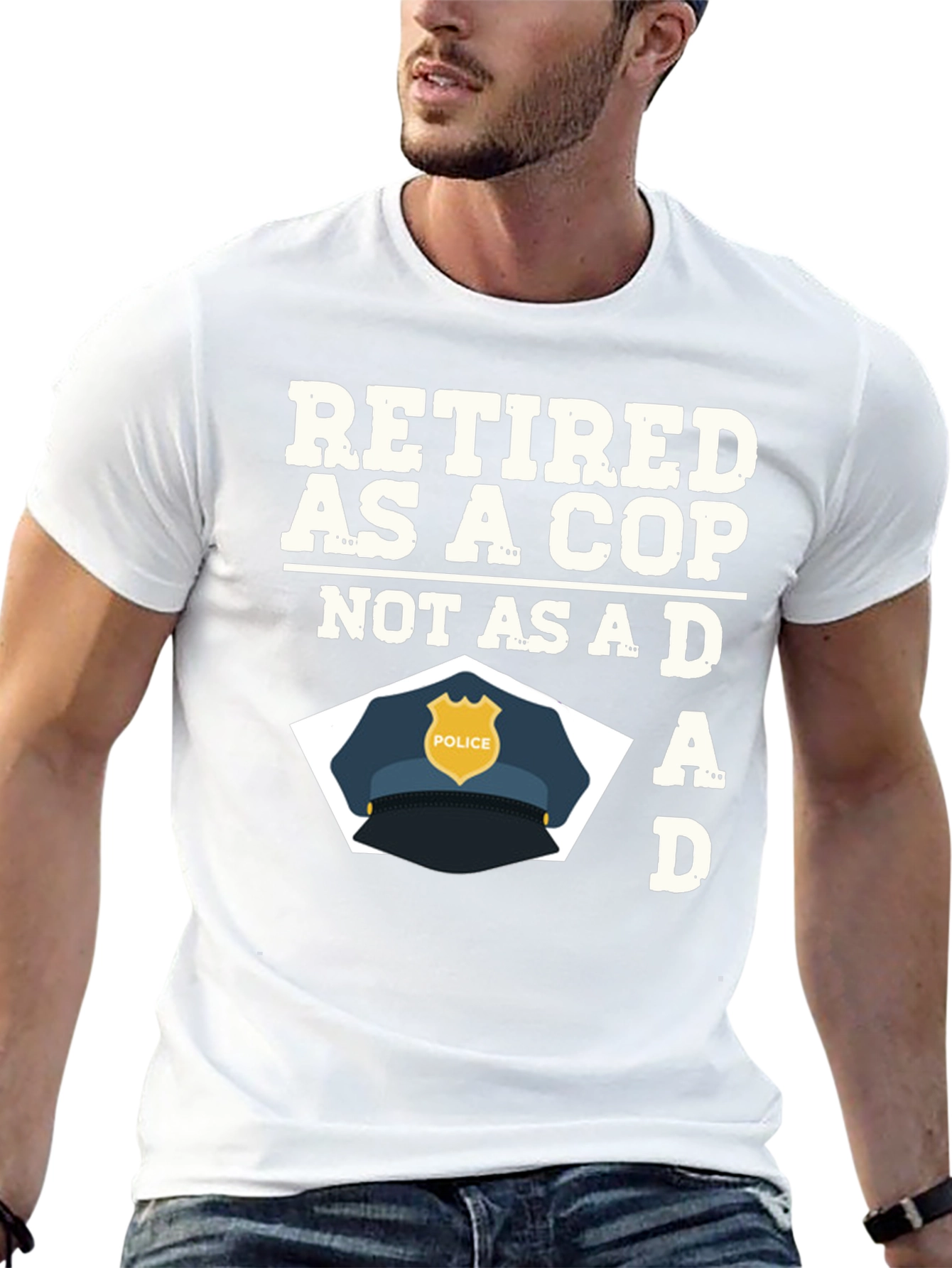 Retired Cop Dad Graphic T-Shirt