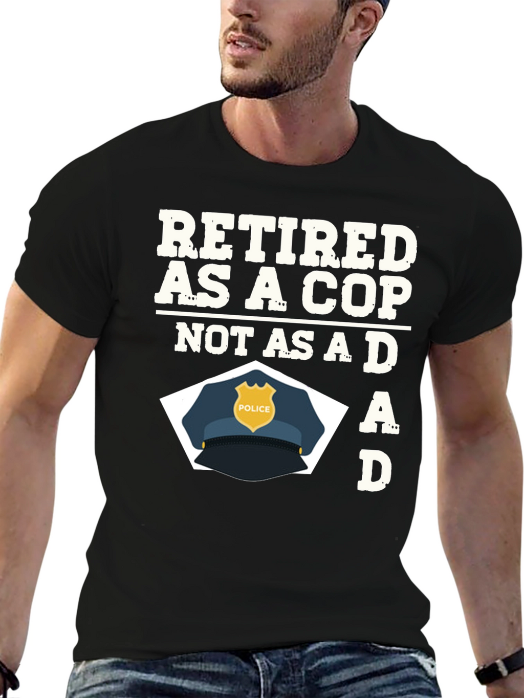 Retired Cop Dad Graphic T-Shirt