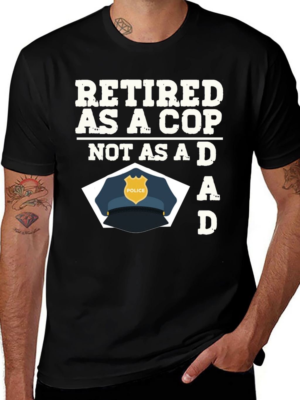 Retired Cop Dad Graphic T-Shirt