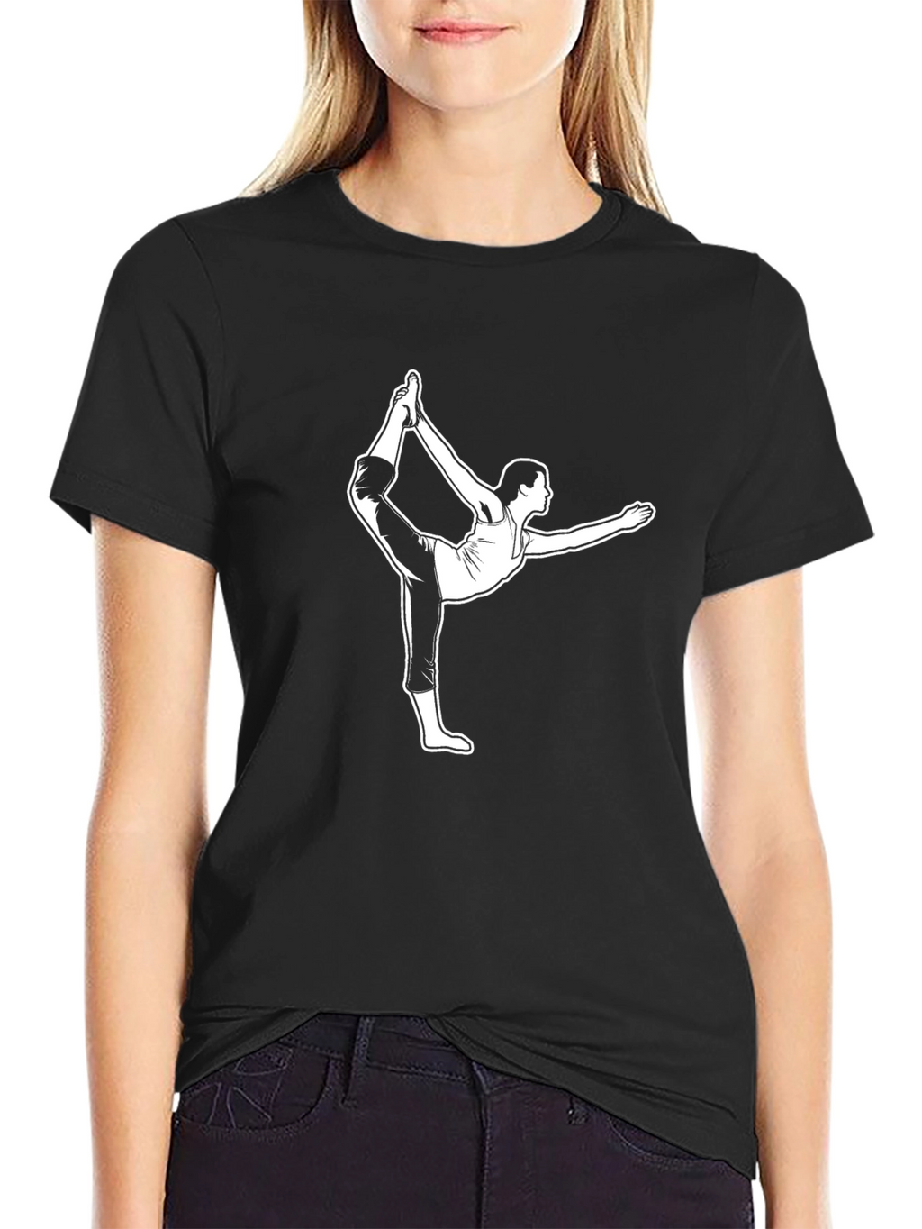 Yoga Pose Graphic T-Shirt - Black