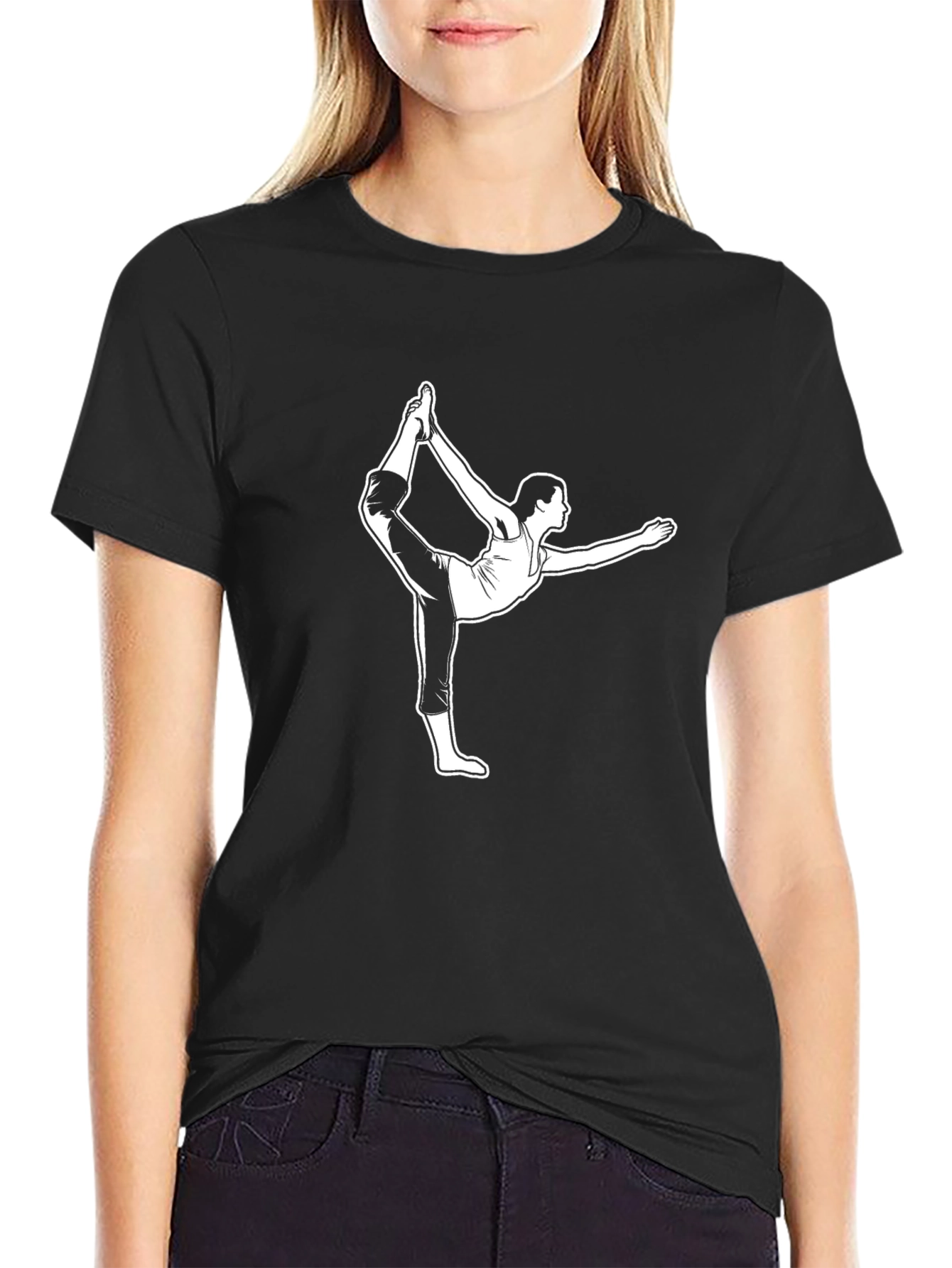 Yoga Pose Graphic T-Shirt - Black