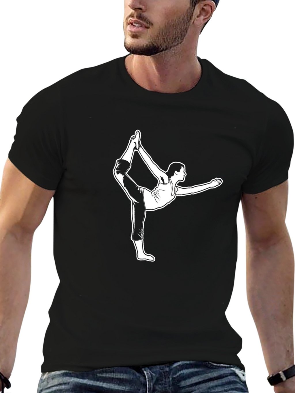 Yoga Pose Graphic T-Shirt - Black