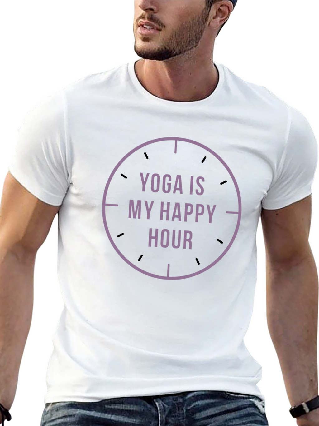 Yoga Is My Happy Hour Black Graphic Tee