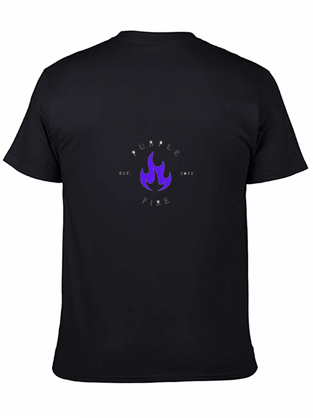 Purple Fire Graphic Black T-Shirt