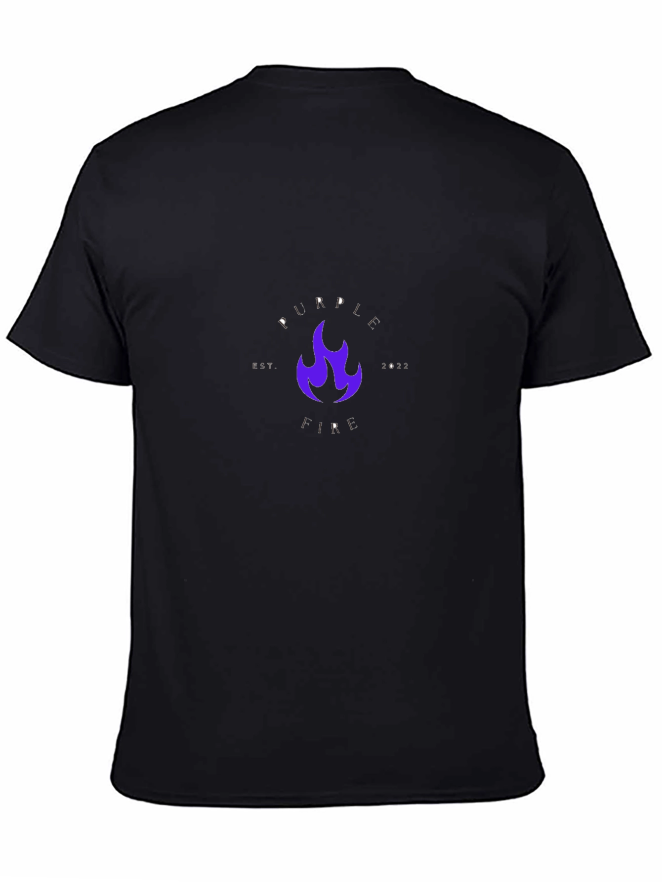 Purple Fire Graphic Black T-Shirt