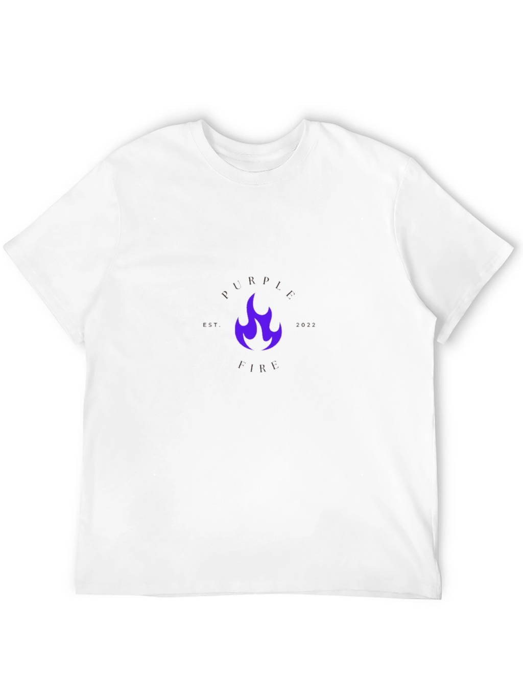 Purple Fire Graphic Black T-Shirt