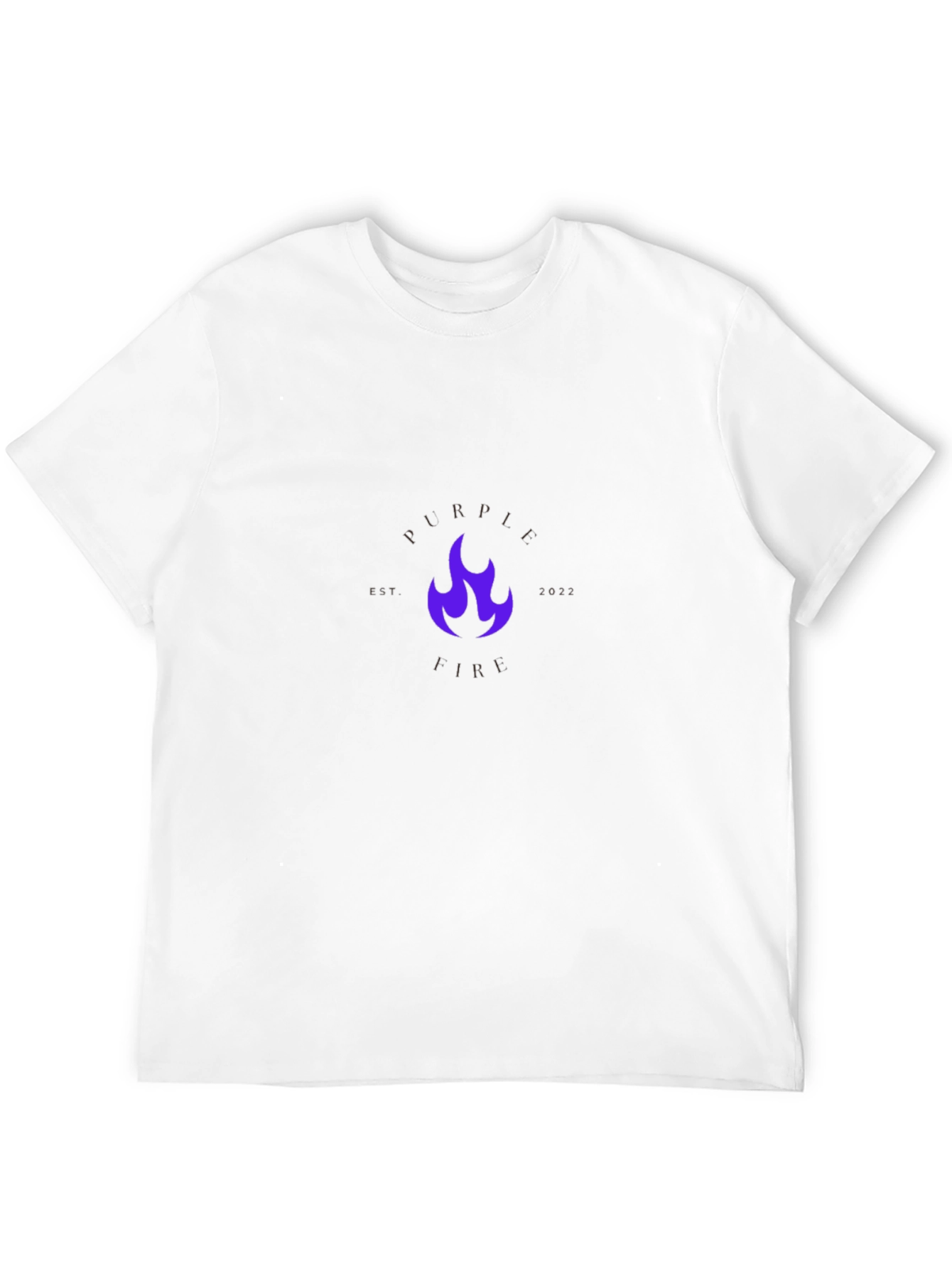 Purple Fire Graphic Black T-Shirt