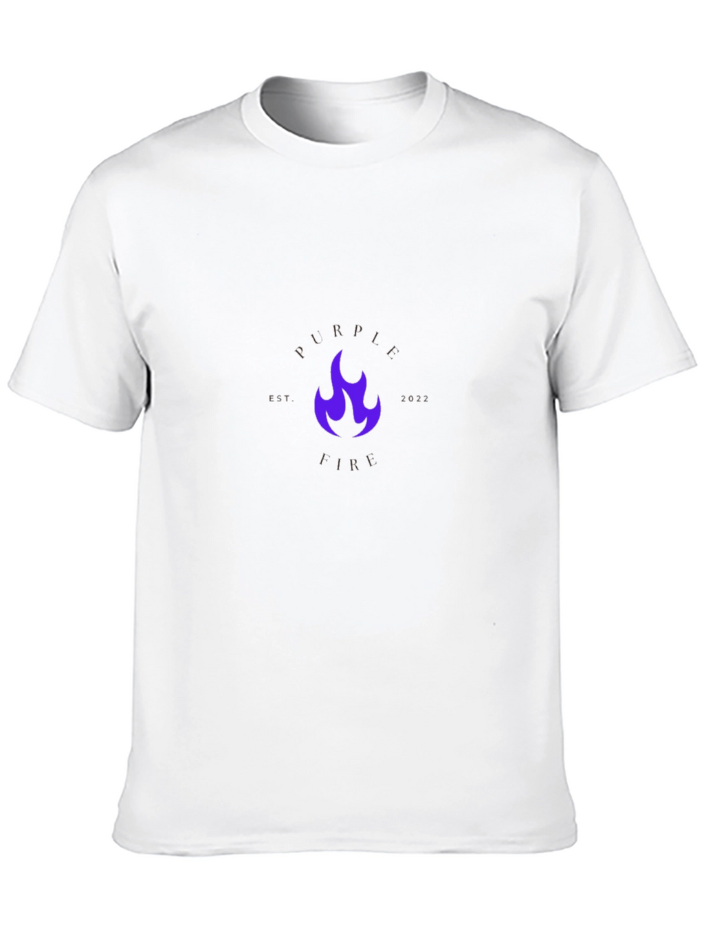 Purple Fire Graphic Black T-Shirt