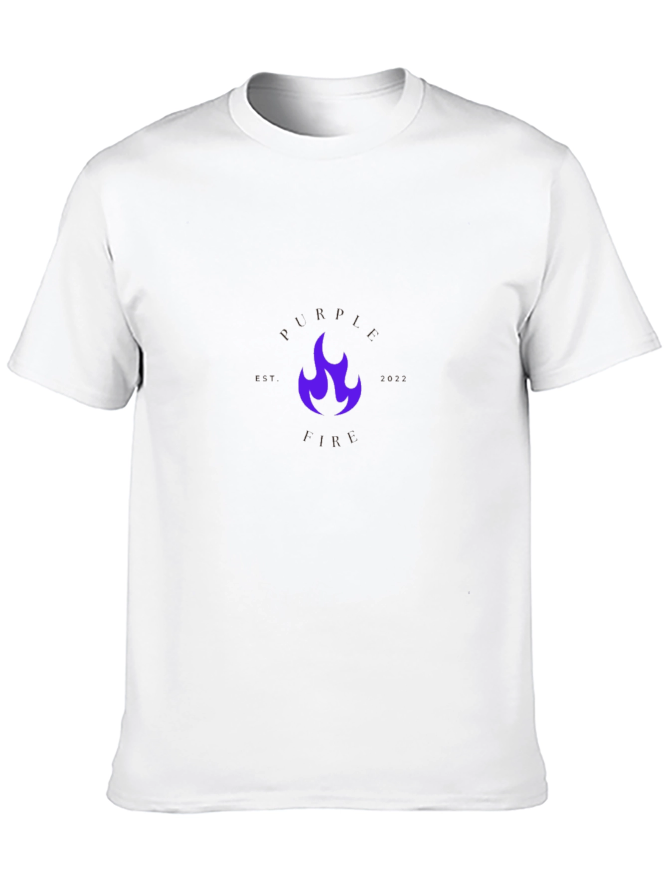 Purple Fire Graphic Black T-Shirt