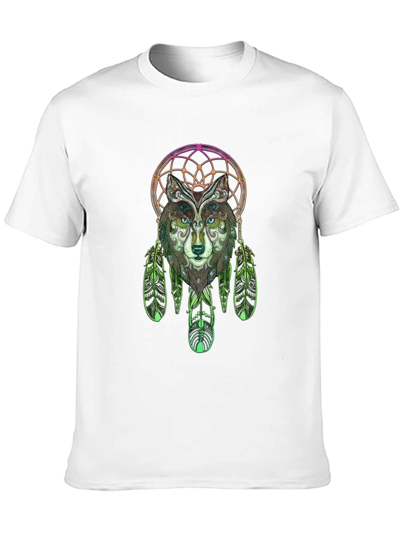 Wolf Dreamcatcher Graphic Tee - Black