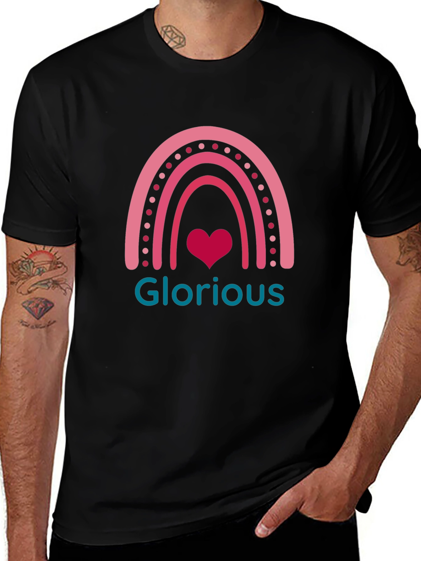 Glorious Rainbow Heart Graphic Tee