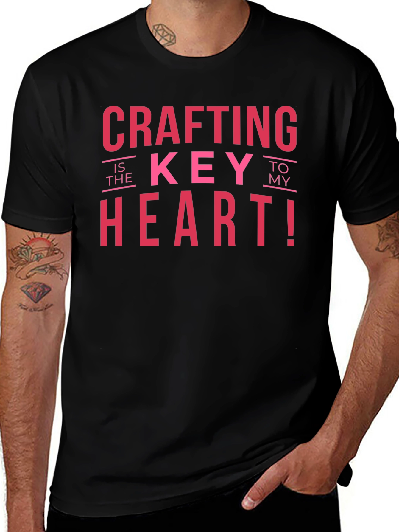 Crafting is Key to My Heart Black T-Shirt