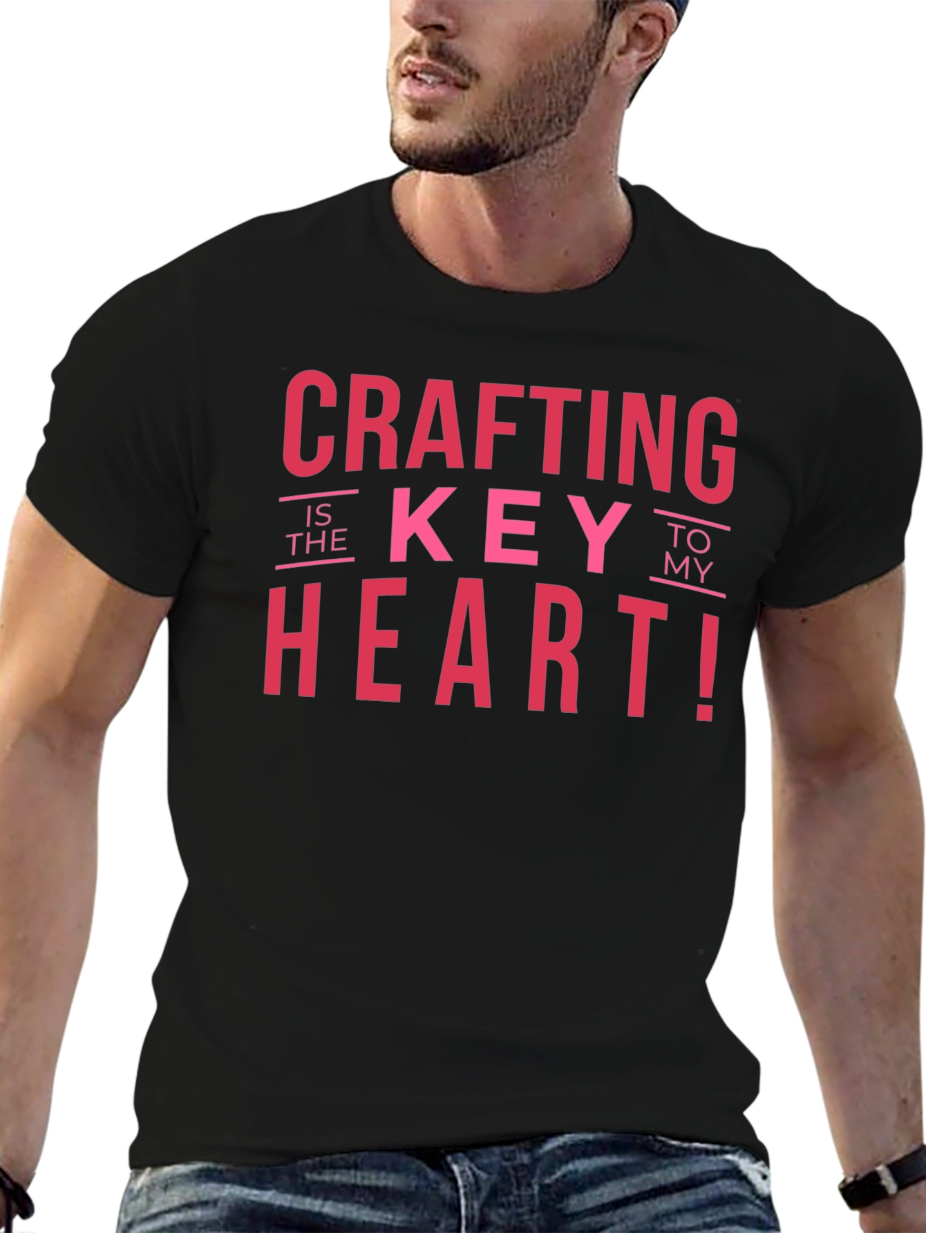 Crafting is Key to My Heart Black T-Shirt