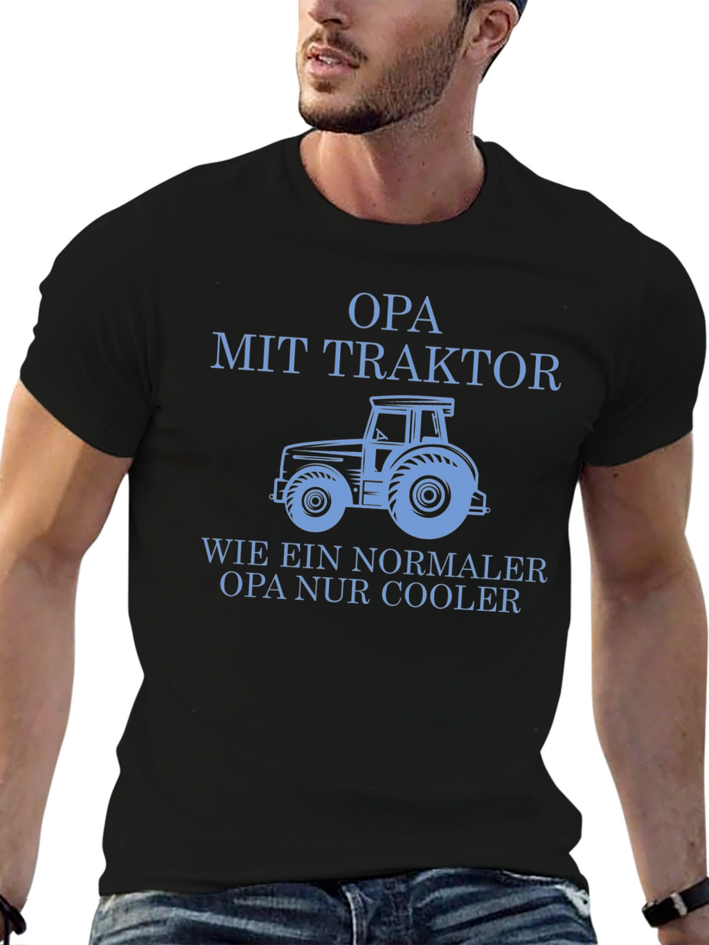 Opa Mit Traktor T-Shirt - Cool Grandfather Tee