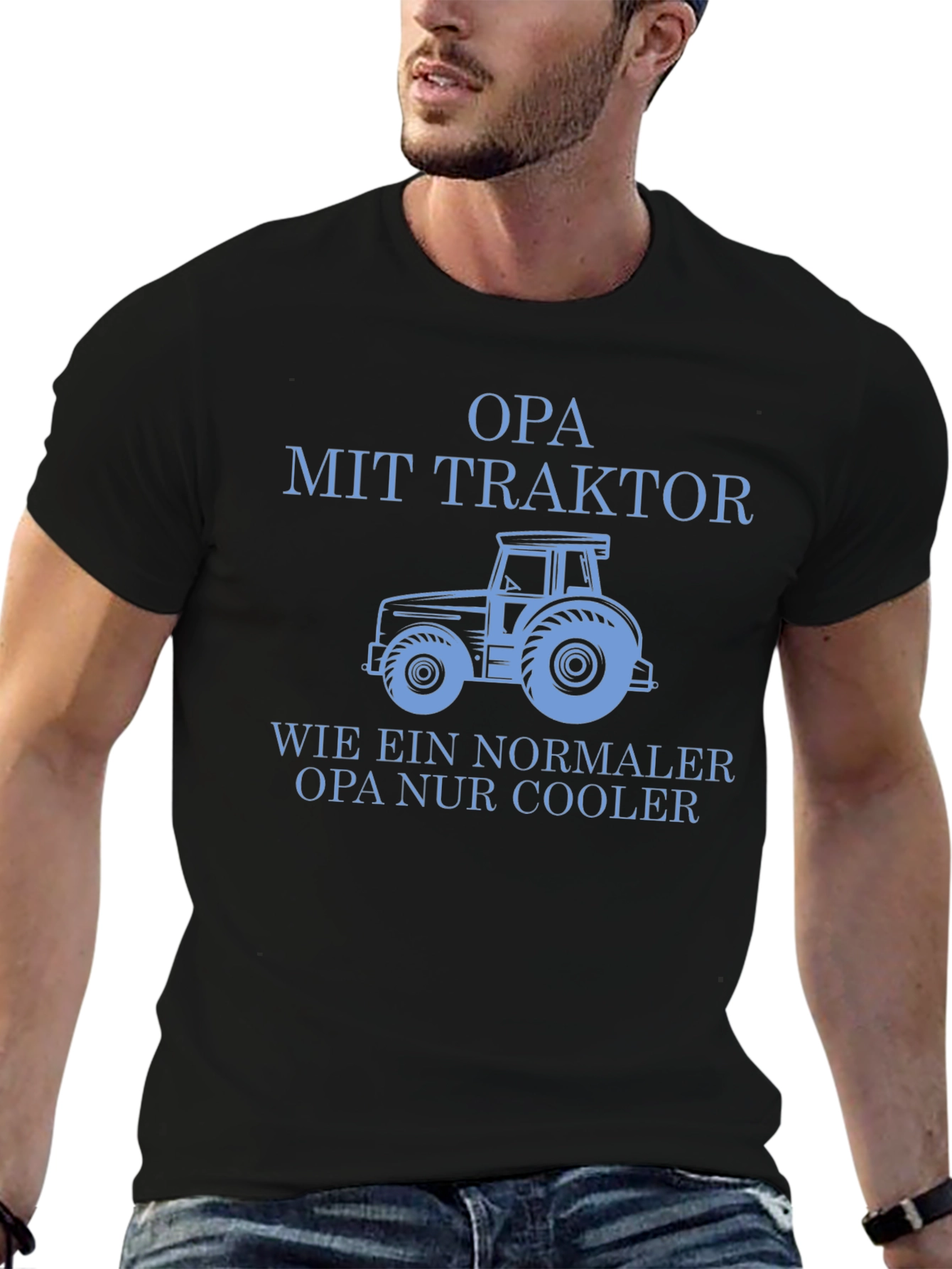 Opa Mit Traktor T-Shirt - Cool Grandfather Tee