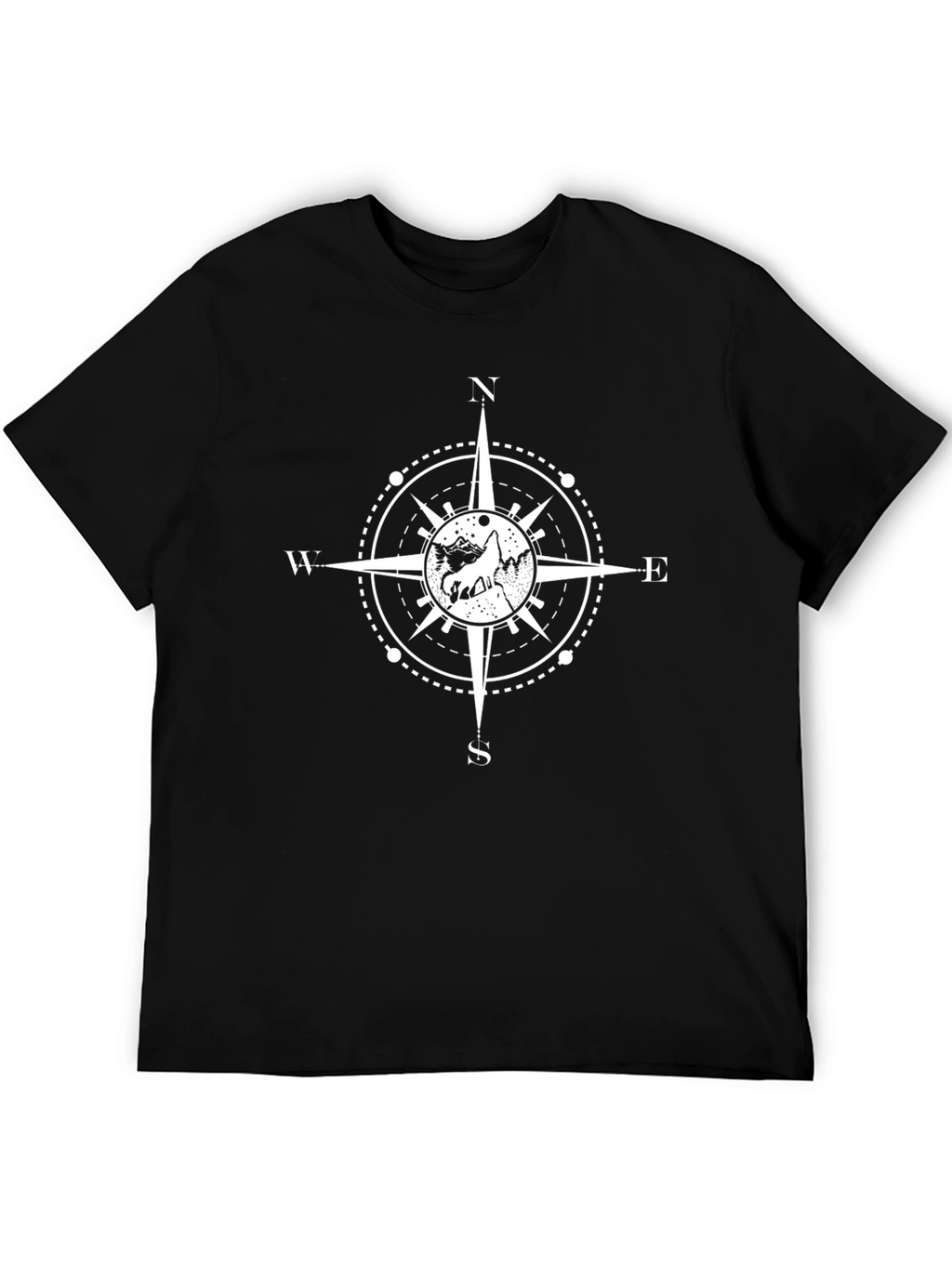 Compass Graphic Tee - Black Cotton T-Shirt