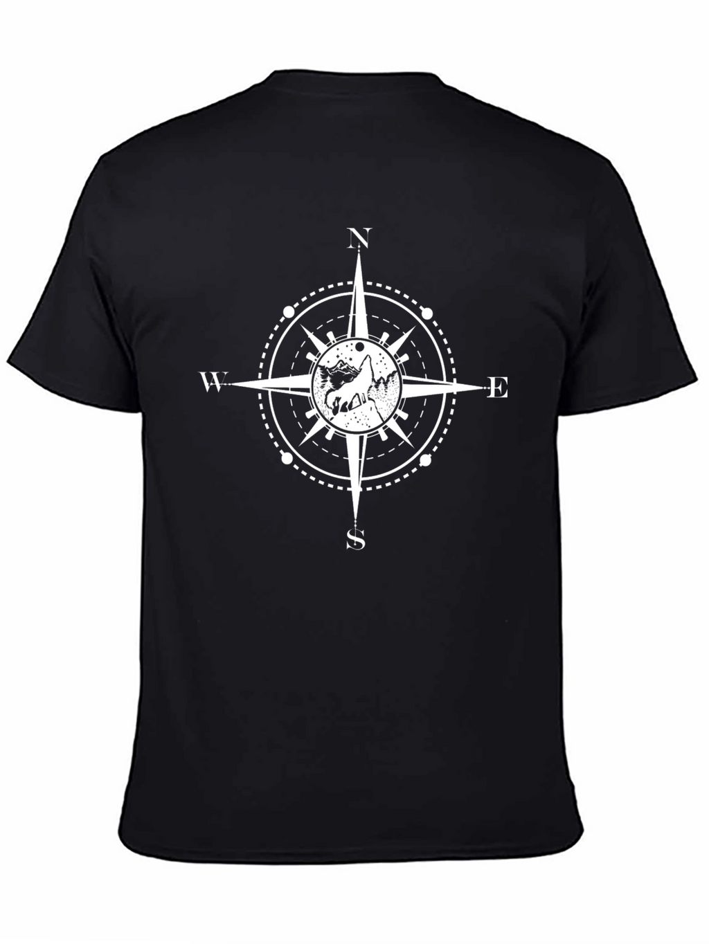 Compass Graphic Tee - Black Cotton T-Shirt