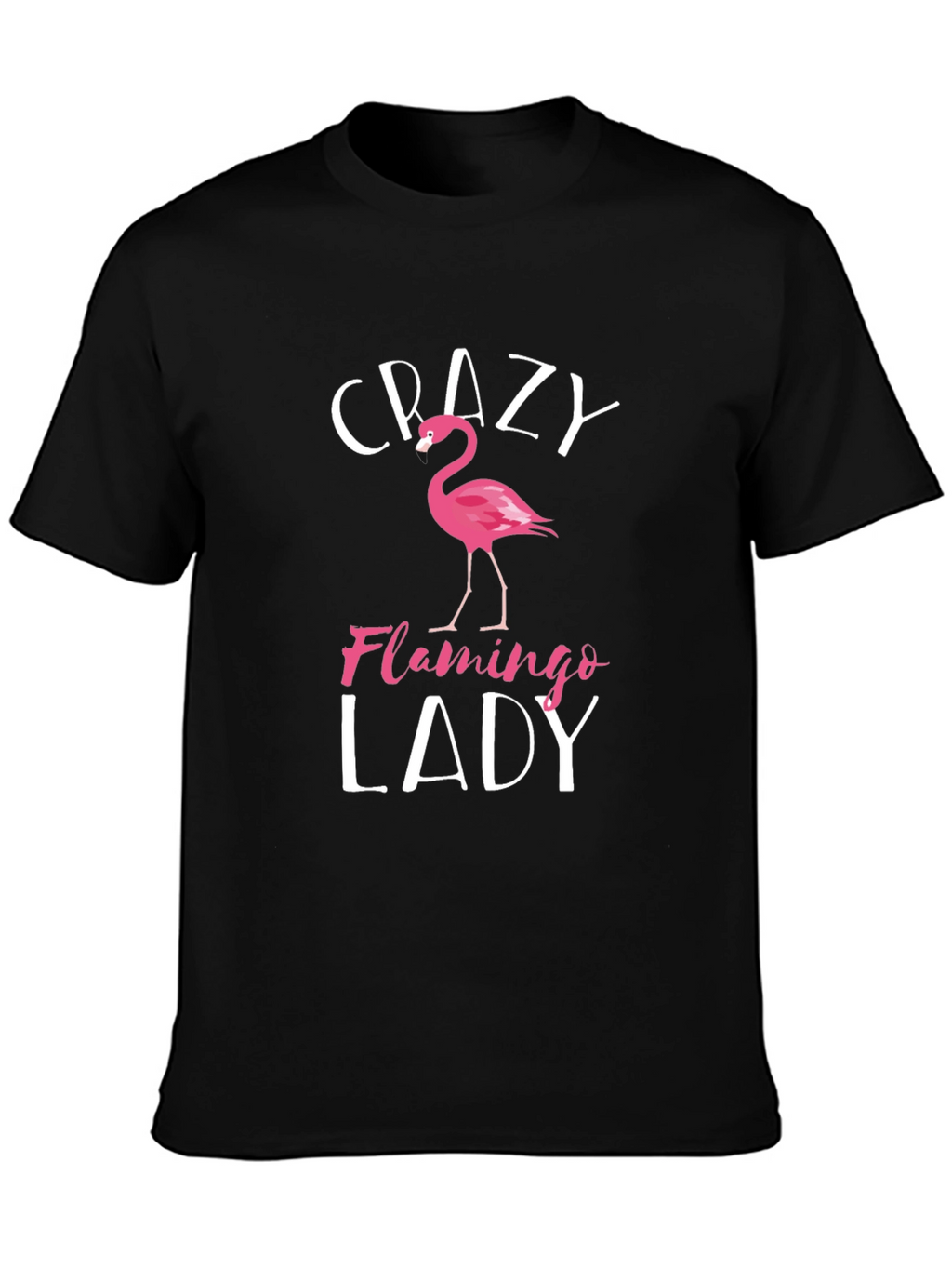 Crazy Flamingo Lady Graphic T-Shirt