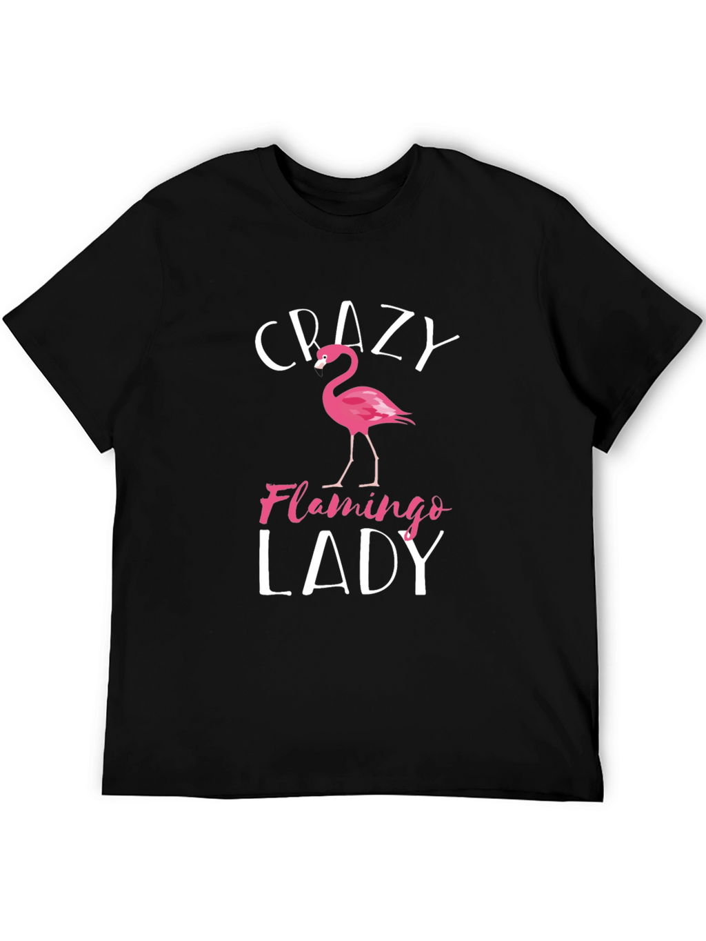 Crazy Flamingo Lady Graphic T-Shirt