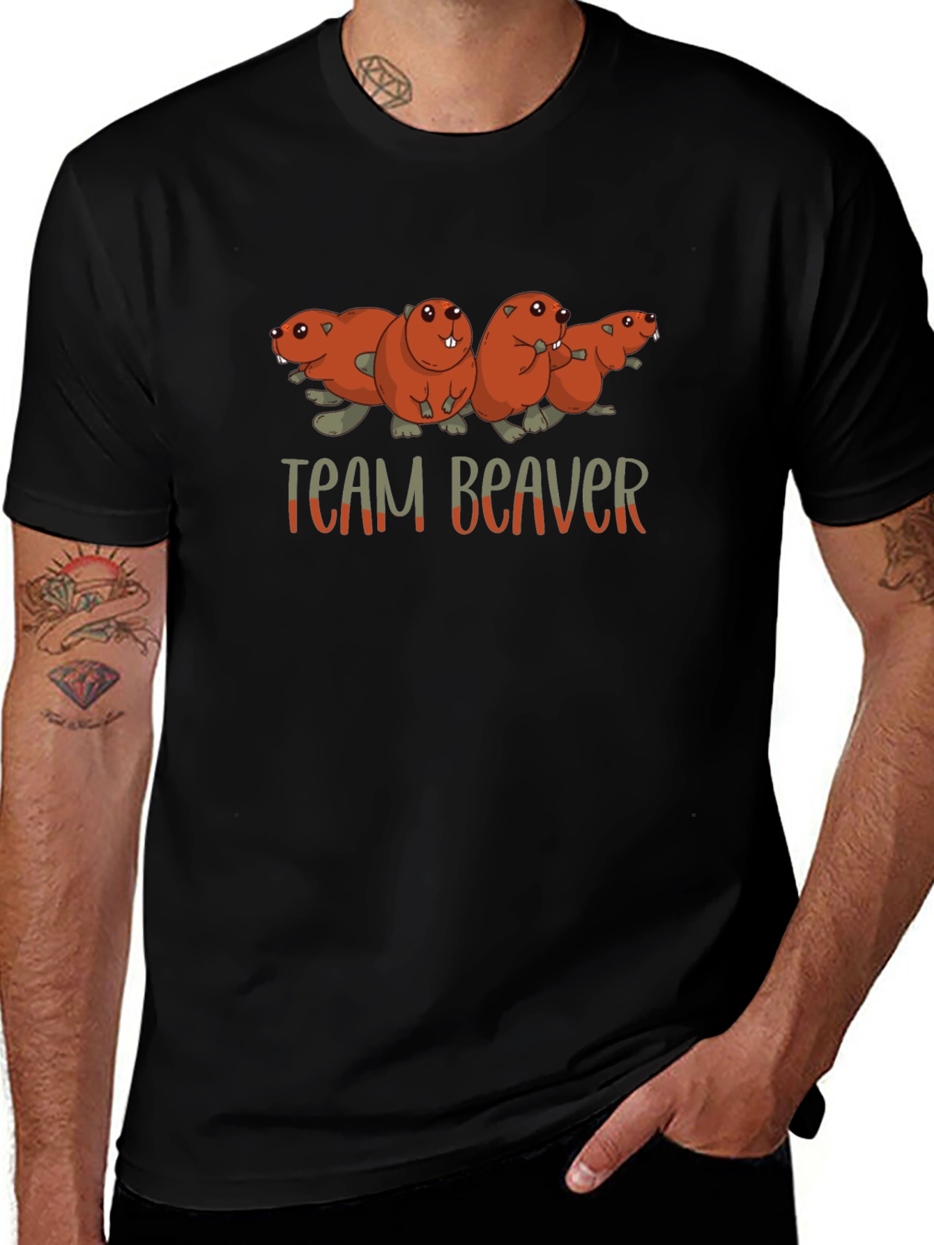 Team Beaver T-Shirt Funny Animal Tee
