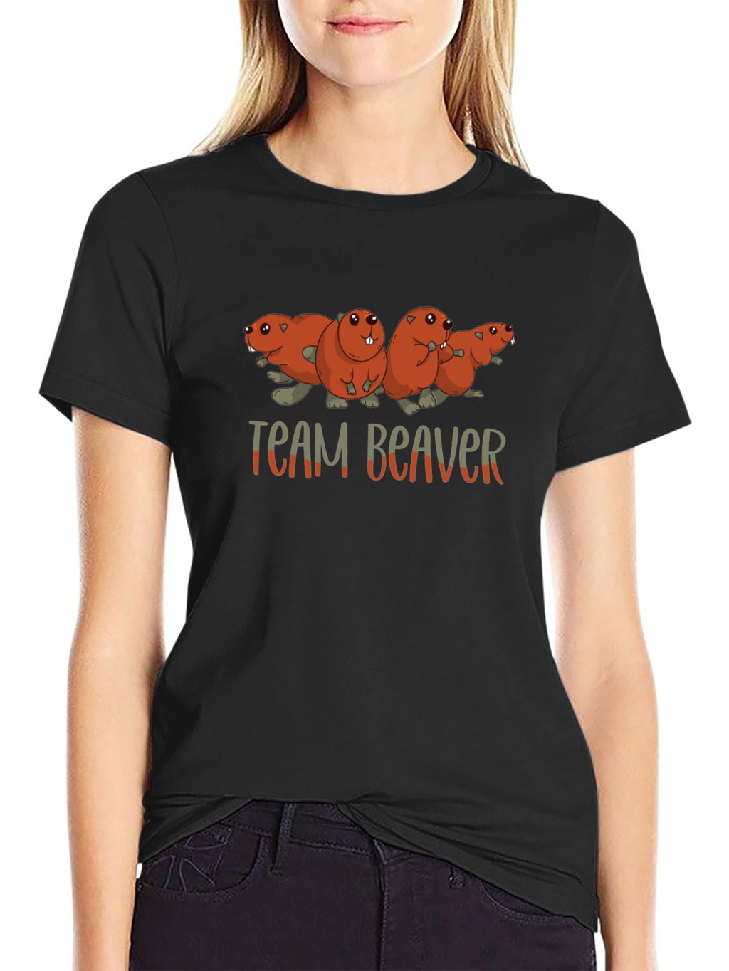 Team Beaver T-Shirt Funny Animal Tee