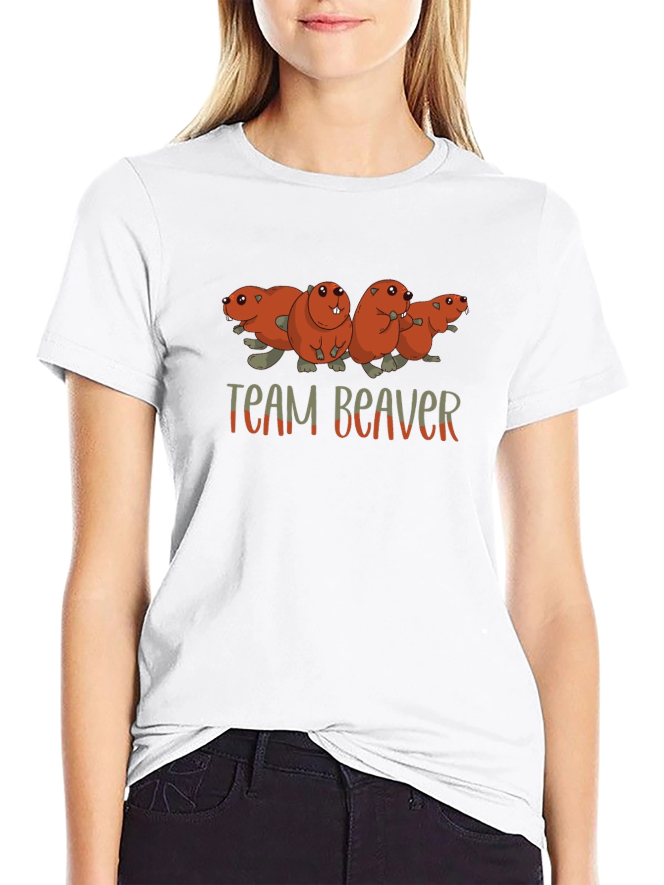 Team Beaver T-Shirt Funny Animal Tee