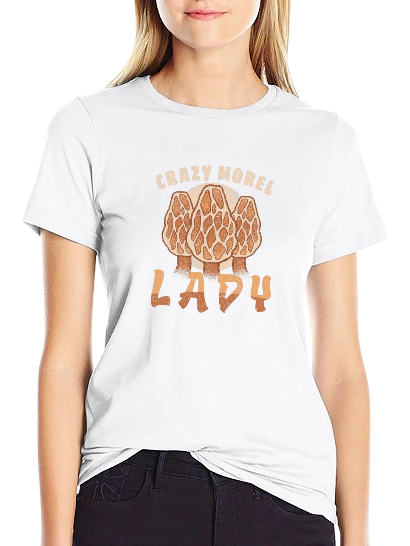 Crazy Morel Lady T-Shirt Funny Mushroom Hunting Shirt