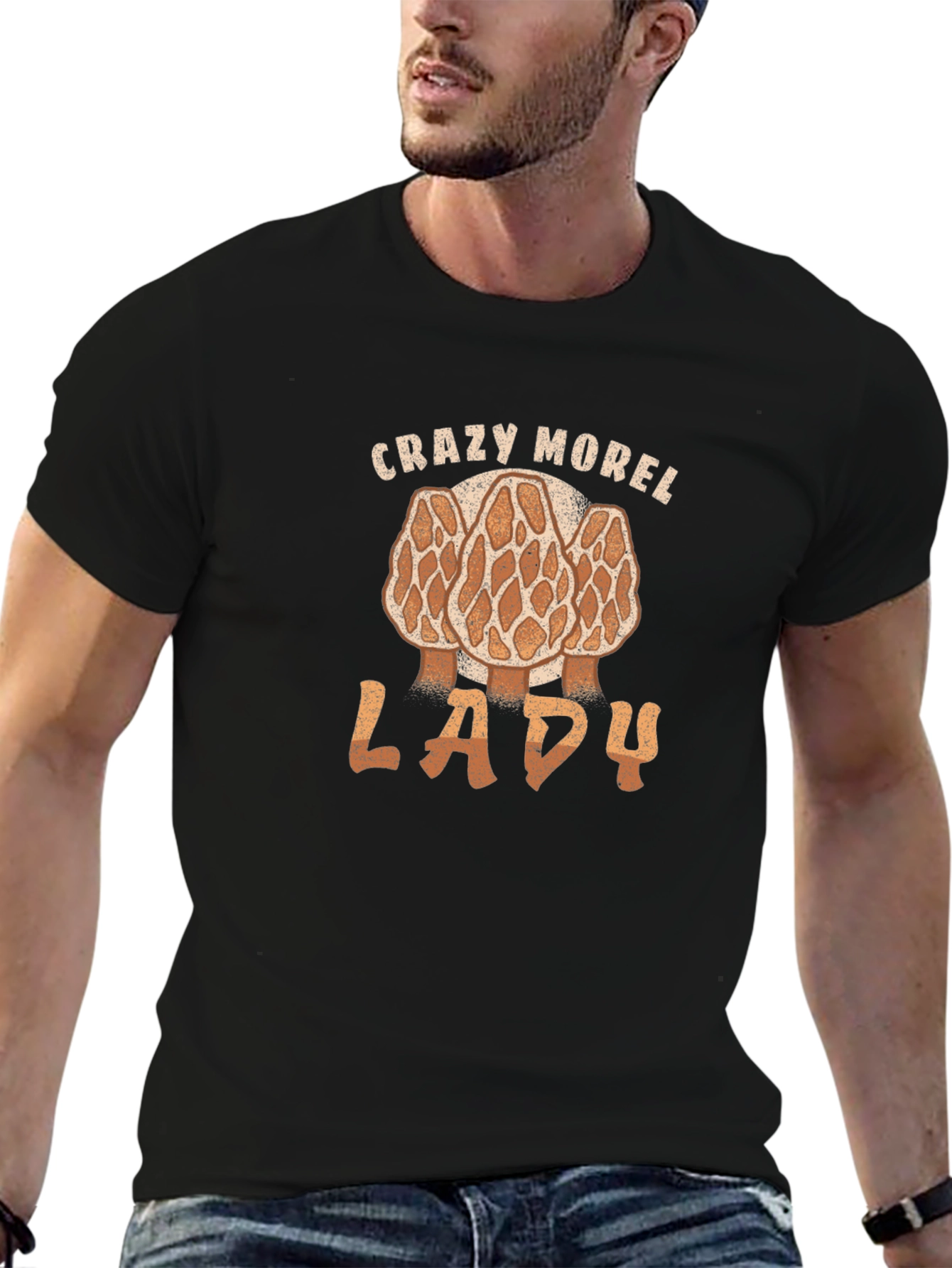 Crazy Morel Lady T-Shirt Funny Mushroom Hunting Shirt