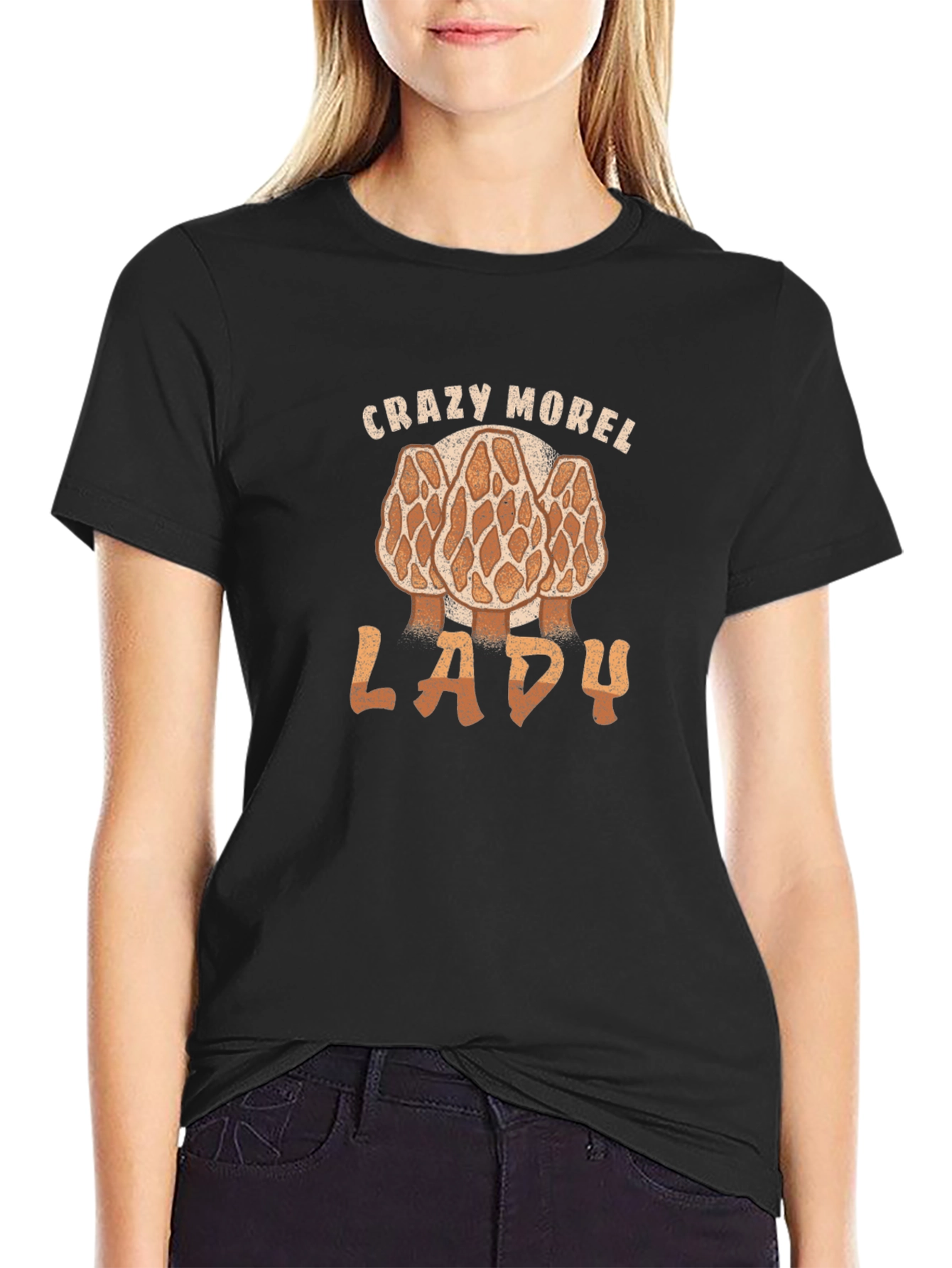 Crazy Morel Lady T-Shirt Funny Mushroom Hunting Shirt