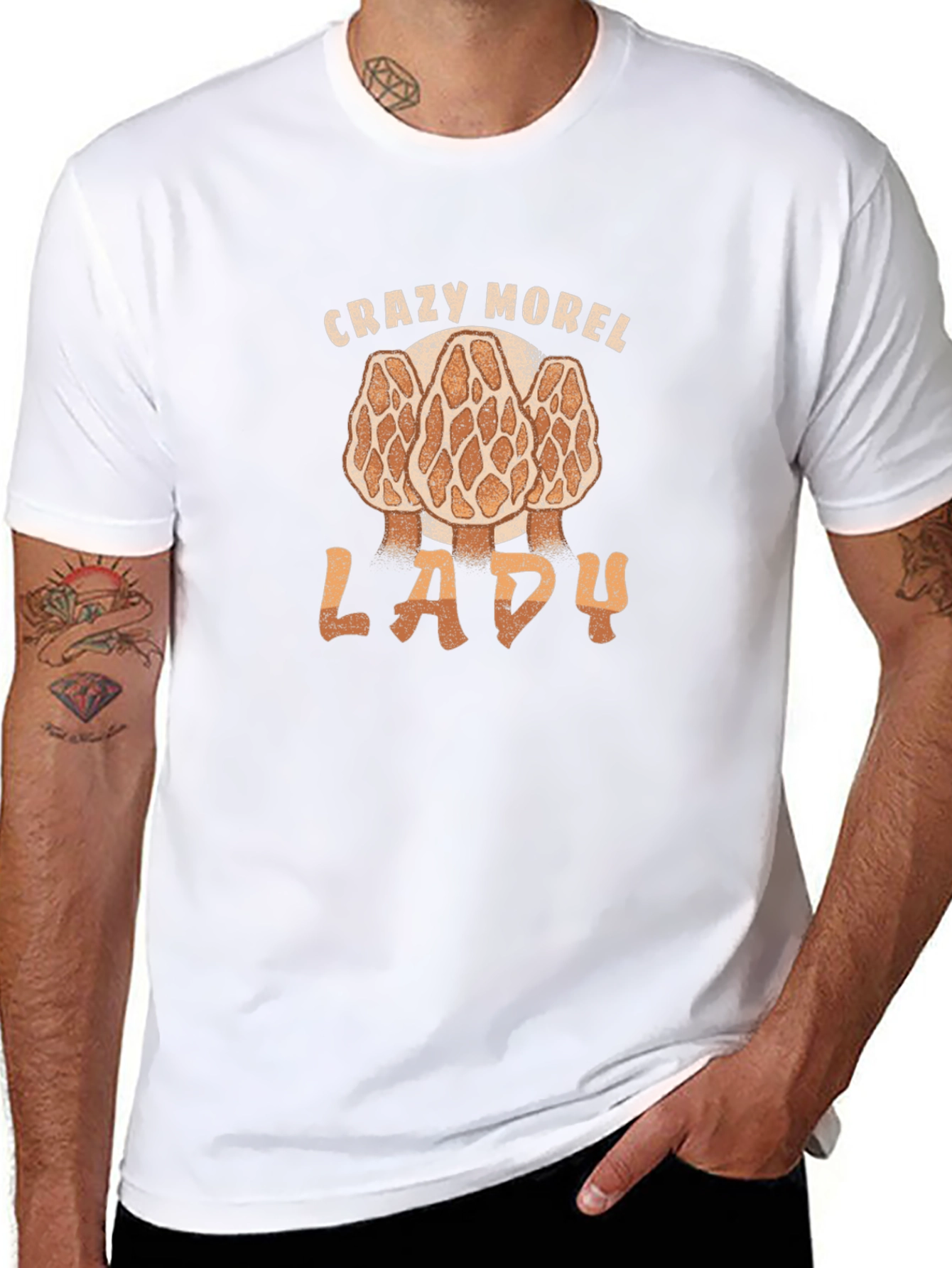 Crazy Morel Lady T-Shirt Funny Mushroom Hunting Shirt