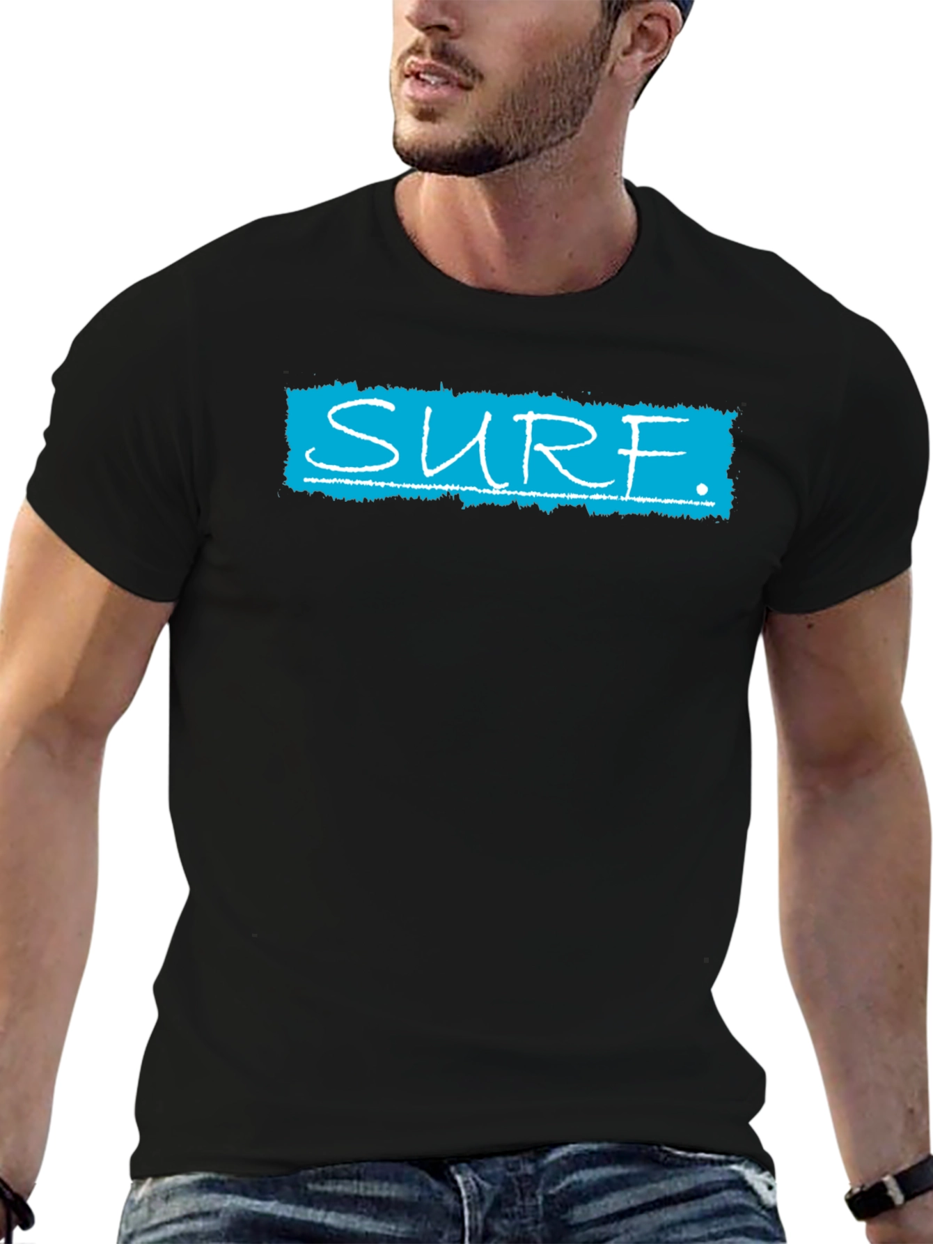 Surf Graphic T-Shirt - Black Cotton Tee