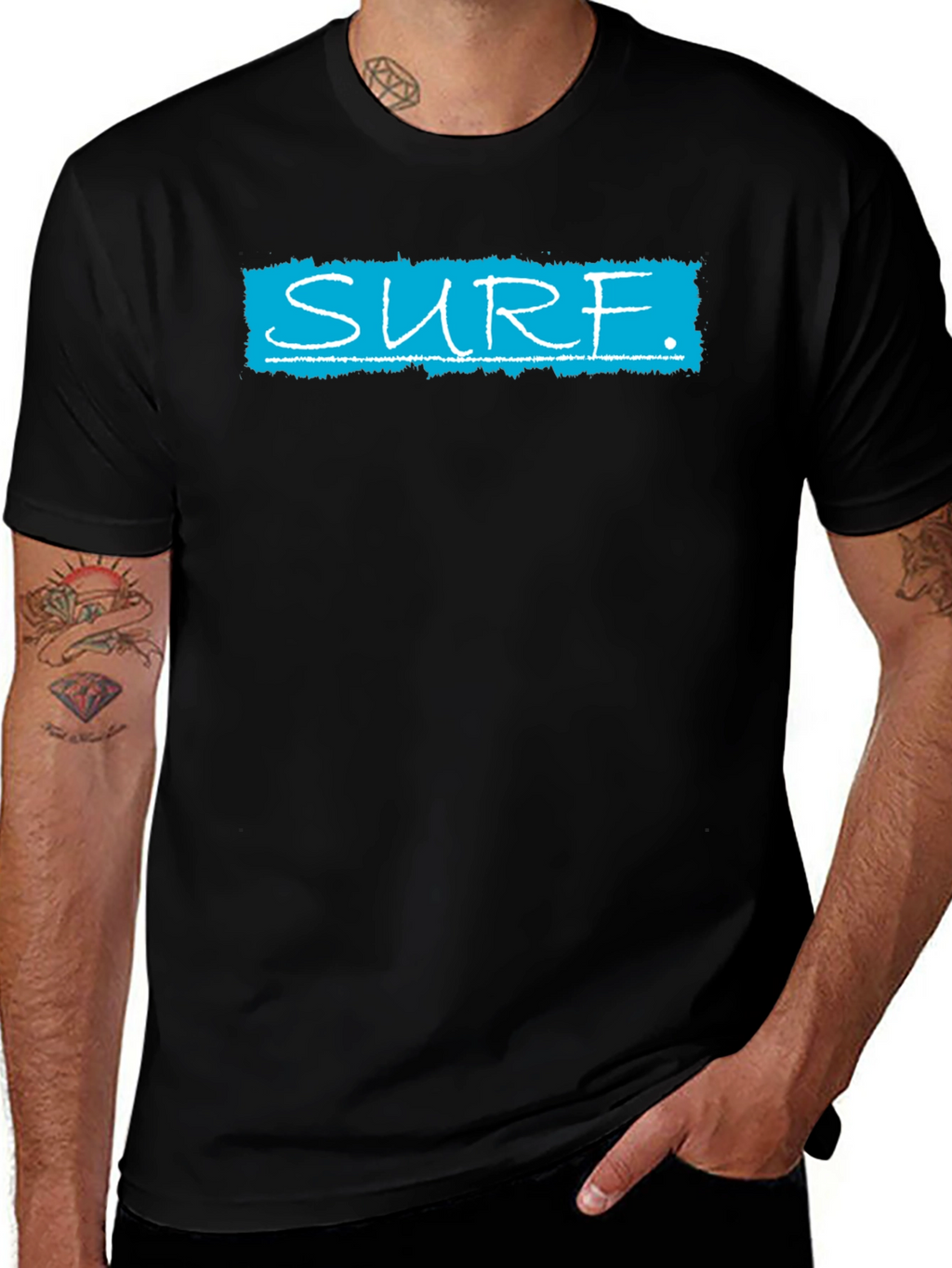 Surf Graphic T-Shirt - Black Cotton Tee